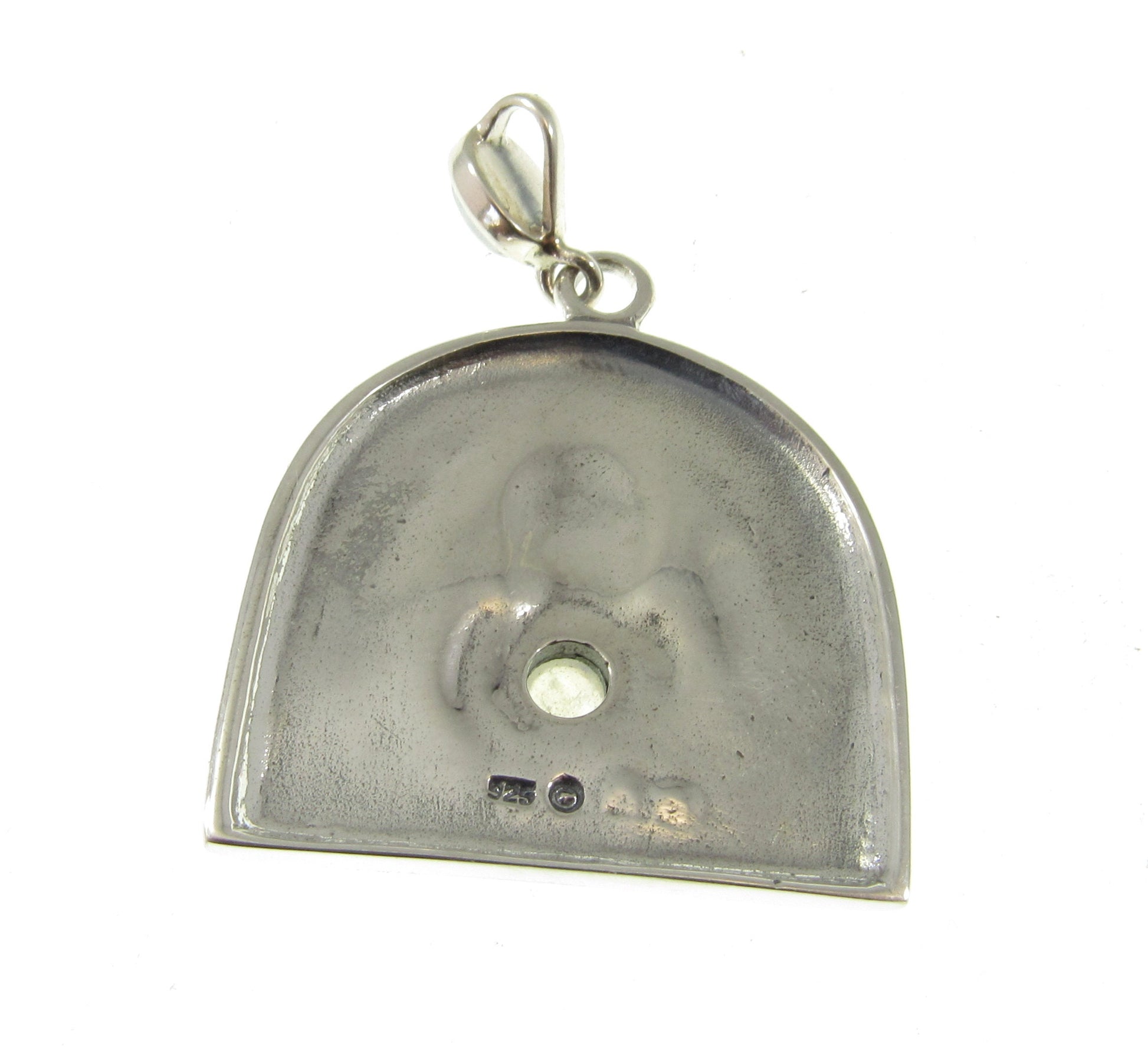 Solid 925 Sterling Silver Camelot Holy Grail Knight Pendant w/Moonstone by Laurie Cabot