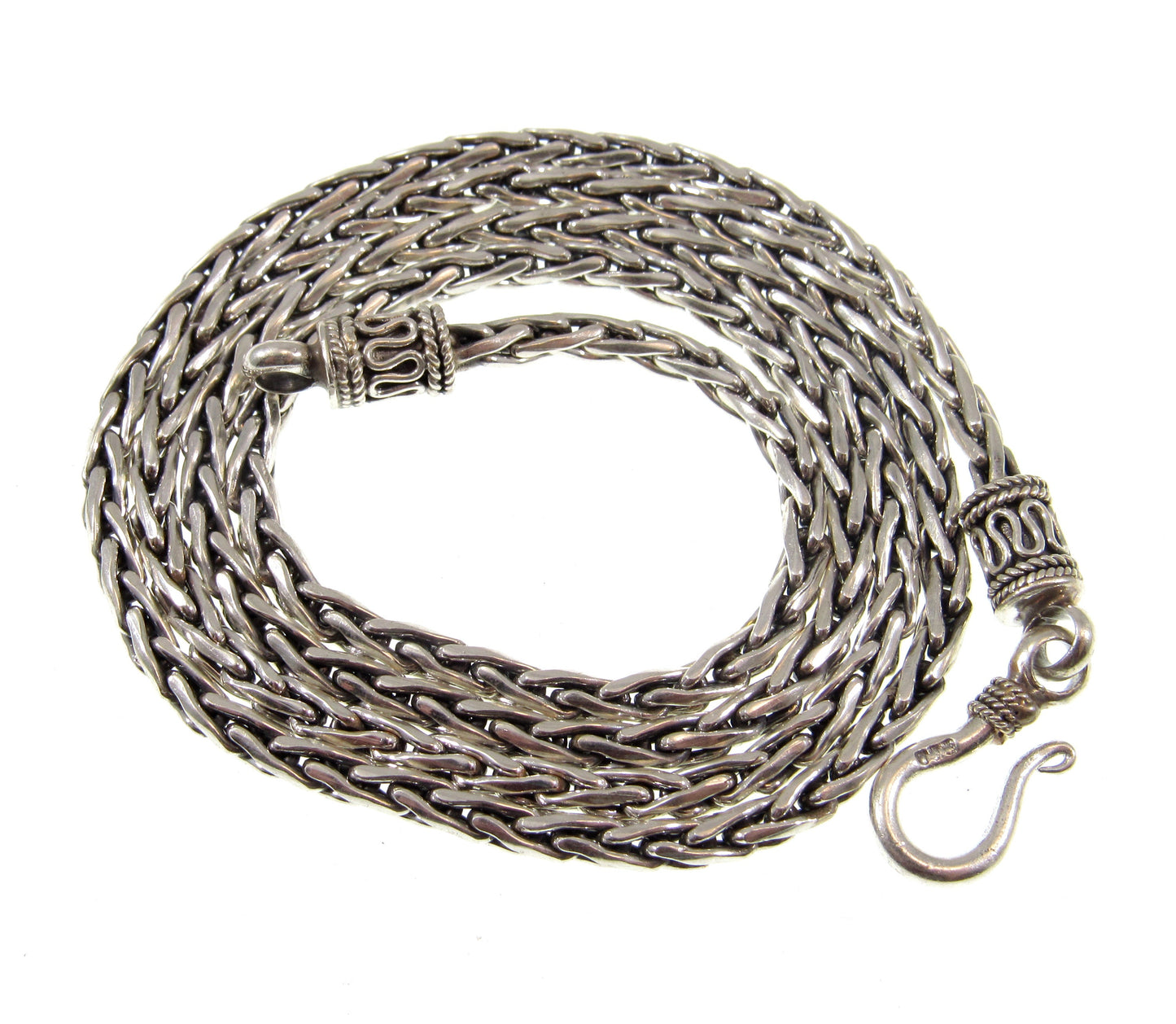 Handmade 2.5mm Solid 925 Sterling Silver Balinese WHEAT Link Chain, Necklace or Bracelet, 7.5 8 9 16 18 20 22 24 26 28 or 30 Inches