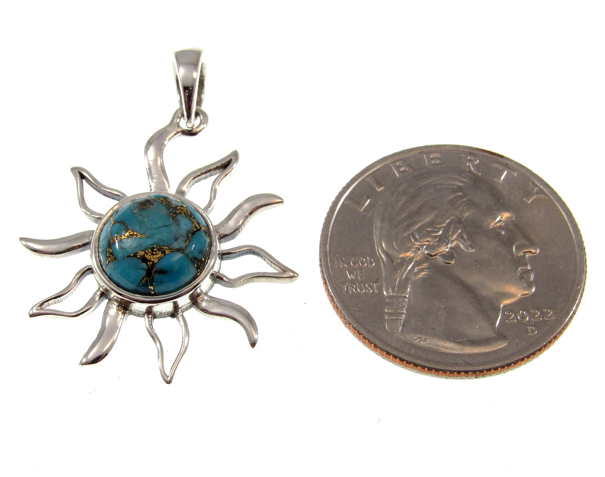 Solid 925 Sterling Silver Sunburst Pendant – Amethyst, Moonstone, or Copper Turquoise – Celestial Solar Jewelry, Witchy Protection Amulet