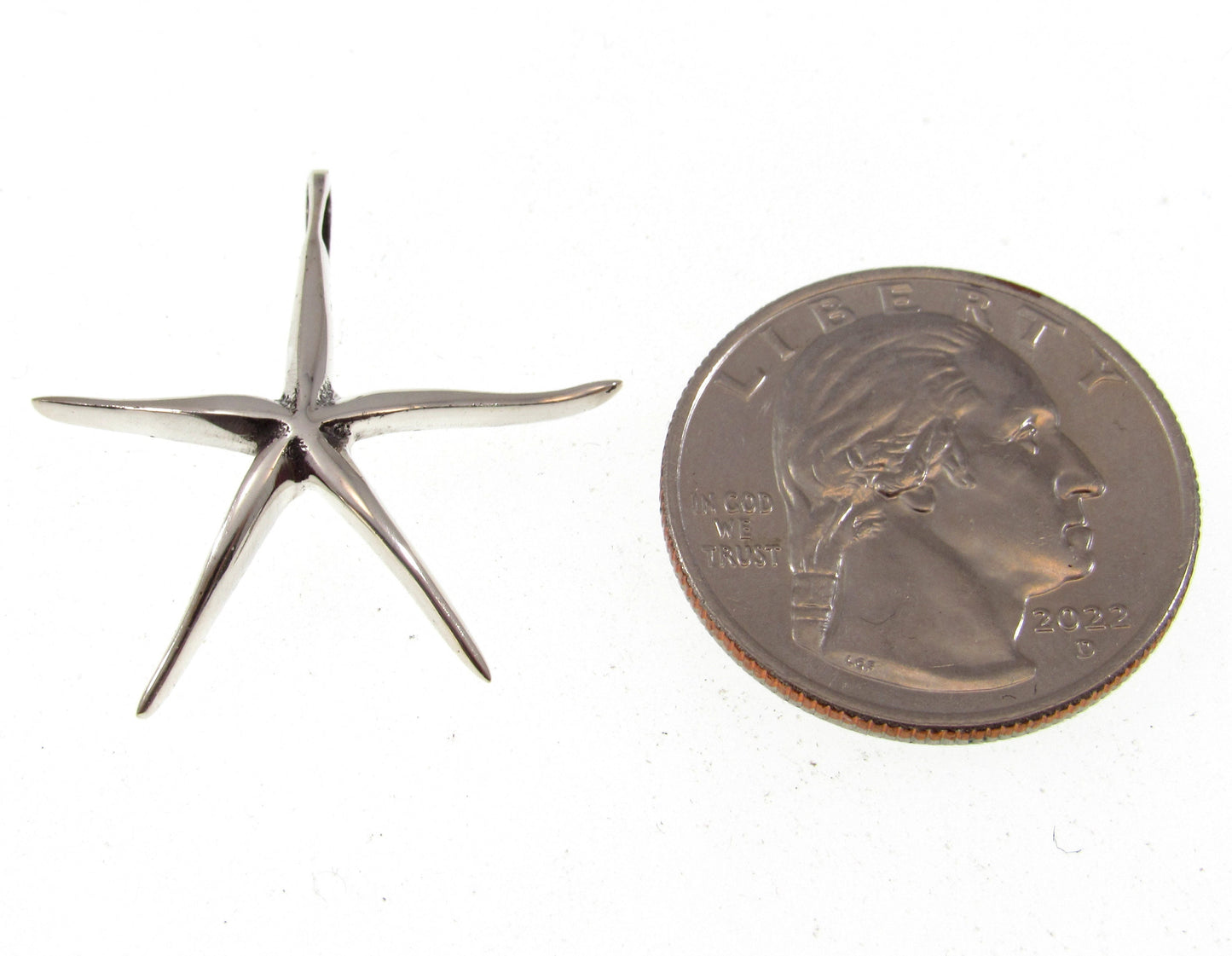 Solid 925 Sterling Silver Starfish Slide Pendant – Ocean-Inspired Jewelry, Beach Lover Gift, Marine Life & Coastal Silver Necklace Charm