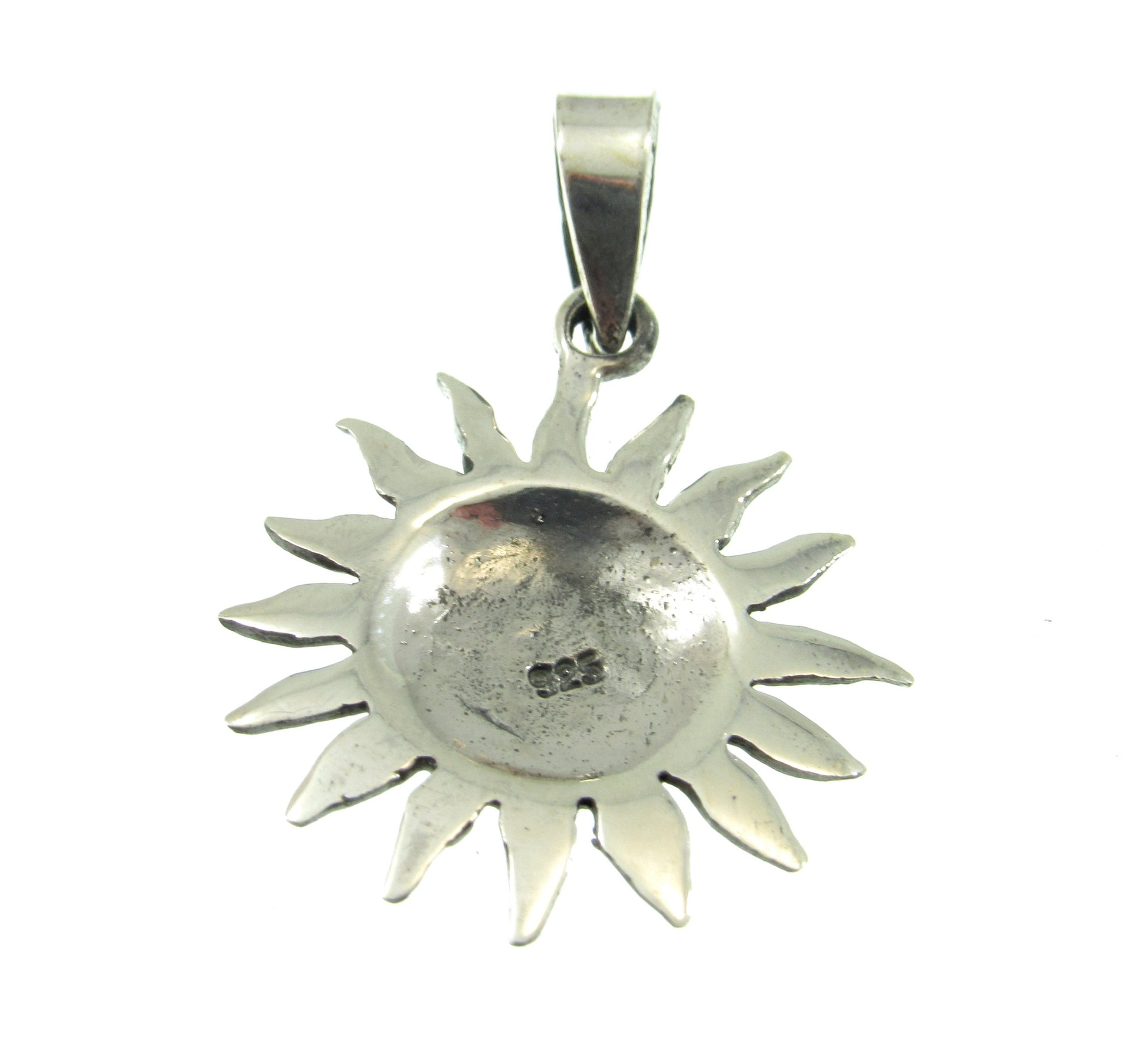 Solid 925 Sterling Silver Sun Face Pendant – Smiling Solar Rays Charm, Small Sunshine Necklace Charm Women, Boho Celestial Gift Idea