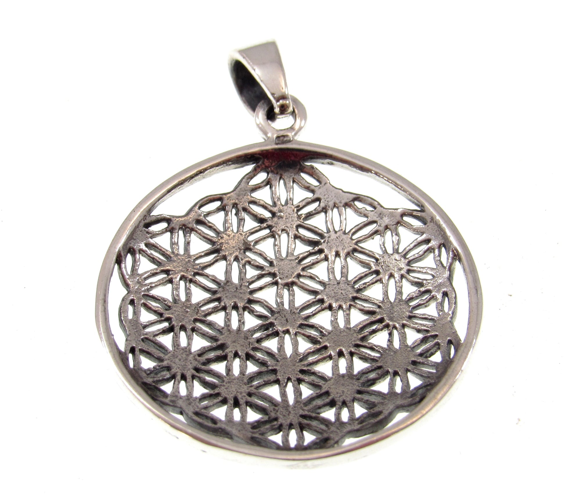 Solid Sterling Silver Flower of Life Pendant – Sacred Geometry Necklace, Boho Spiritual Jewelry, Handcrafted Silver Charm