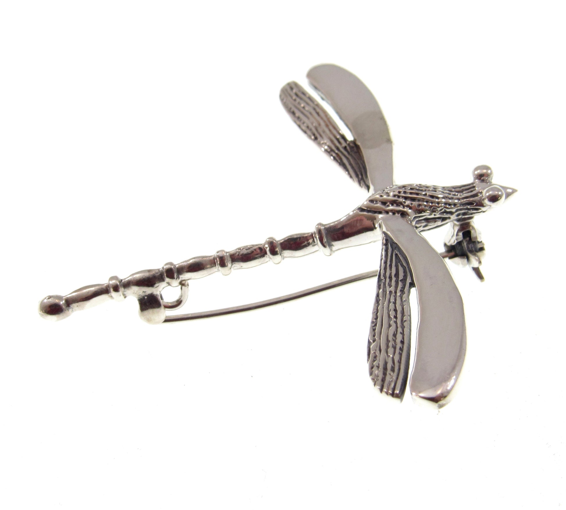 Solid 925 Sterling Silver Dragonfly Brooch, Nature Pin, Insect Jewelry Gift, Botanical Symbol of Transformation, Gardencore Woodland Jewelry