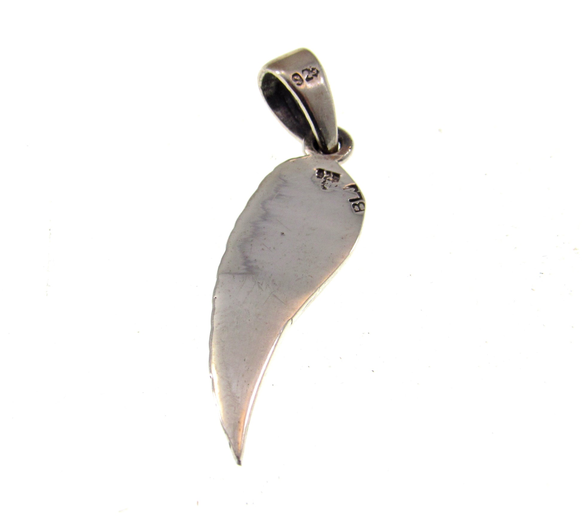 Solid 925 Sterling Silver Angel Wing Pendant, Handcrafted Bird Wing Charm