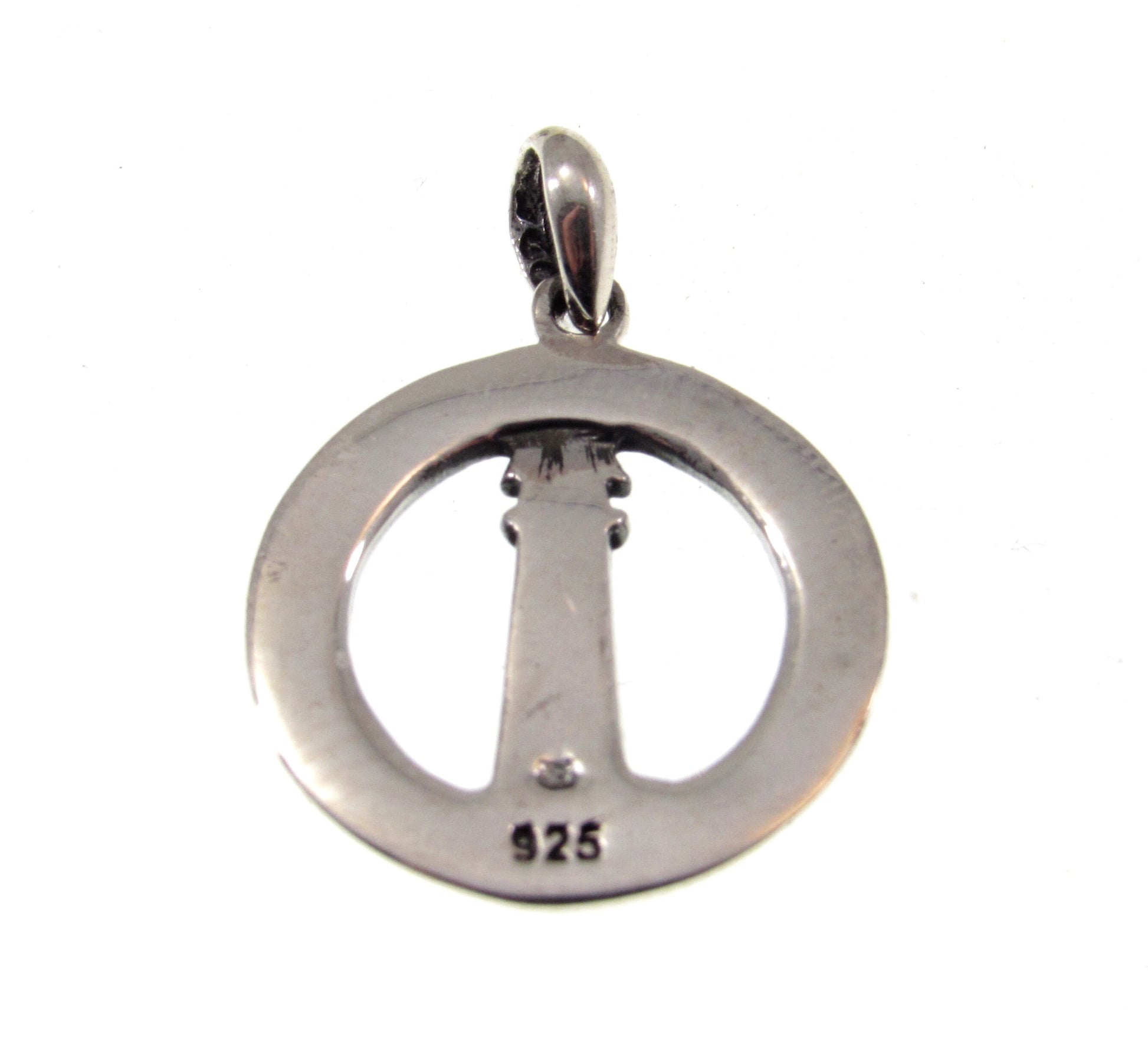 Solid 925 Sterling Silver Lighthouse Pendant With Black or Red Enamel, Watchtower Beacon Charm, "You Are My Guiding Light" Nautical Jewelry