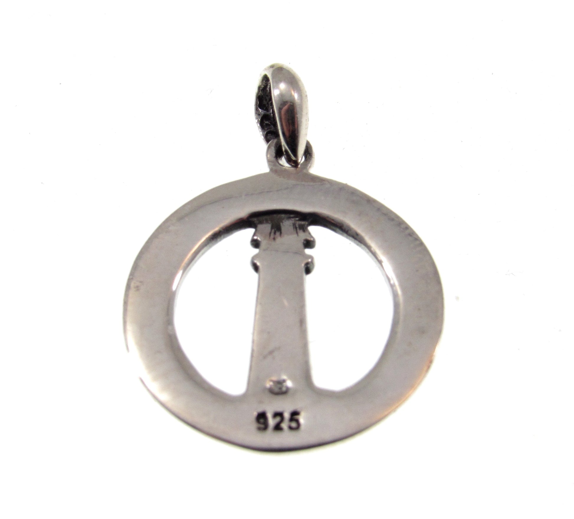 Solid 925 Sterling Silver Lighthouse Pendant With Black or Red Enamel, Watchtower Beacon Charm, "You Are My Guiding Light" Nautical Jewelry