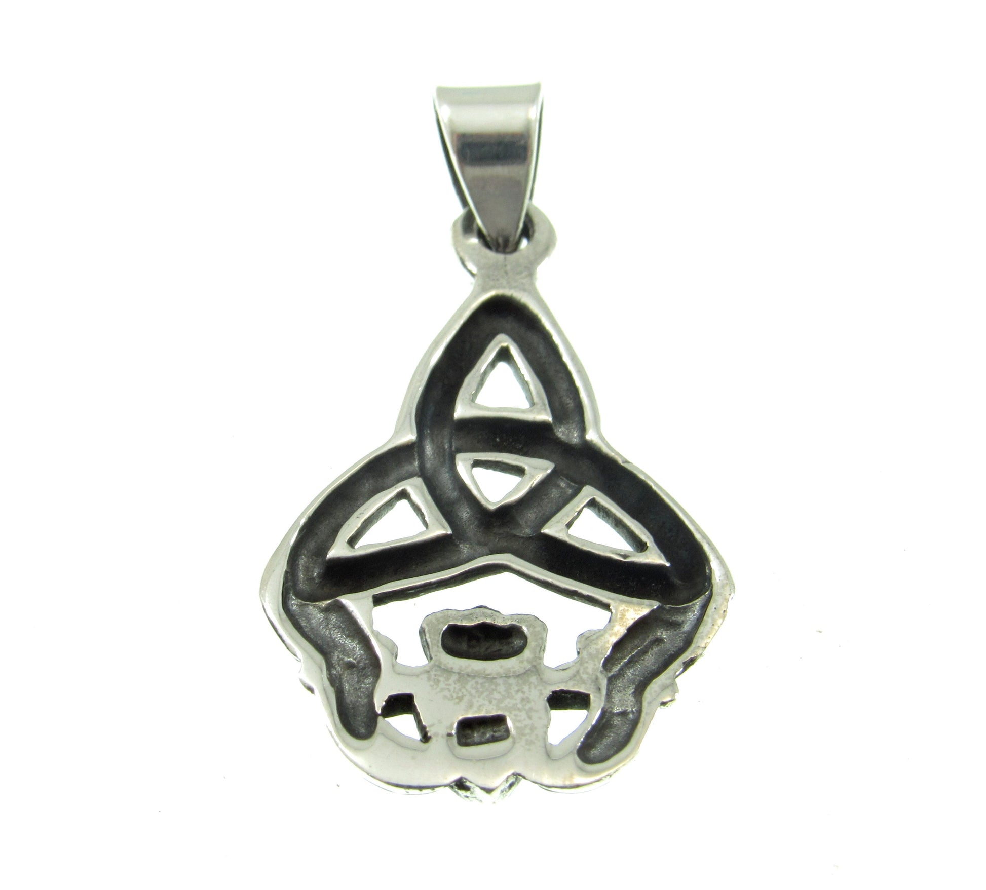 Solid 925 Sterling Silver Celtic Claddagh Pendant – Handcrafted Trinity Knot Necklace Charm, Irish Jewelry, Symbol of Love & Friendship