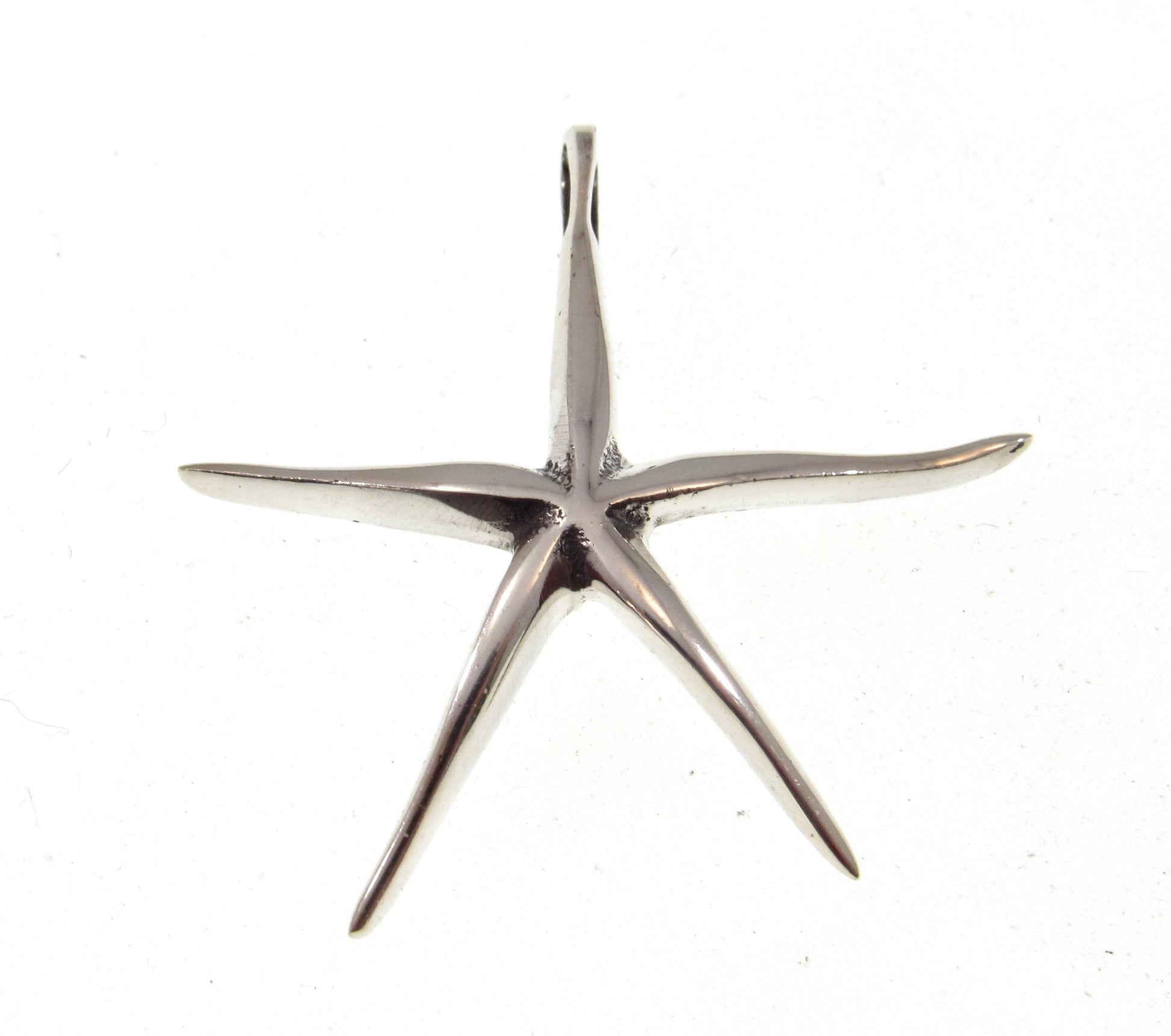 Solid 925 Sterling Silver Starfish Slide Pendant – Ocean-Inspired Jewelry, Beach Lover Gift, Marine Life & Coastal Silver Necklace Charm