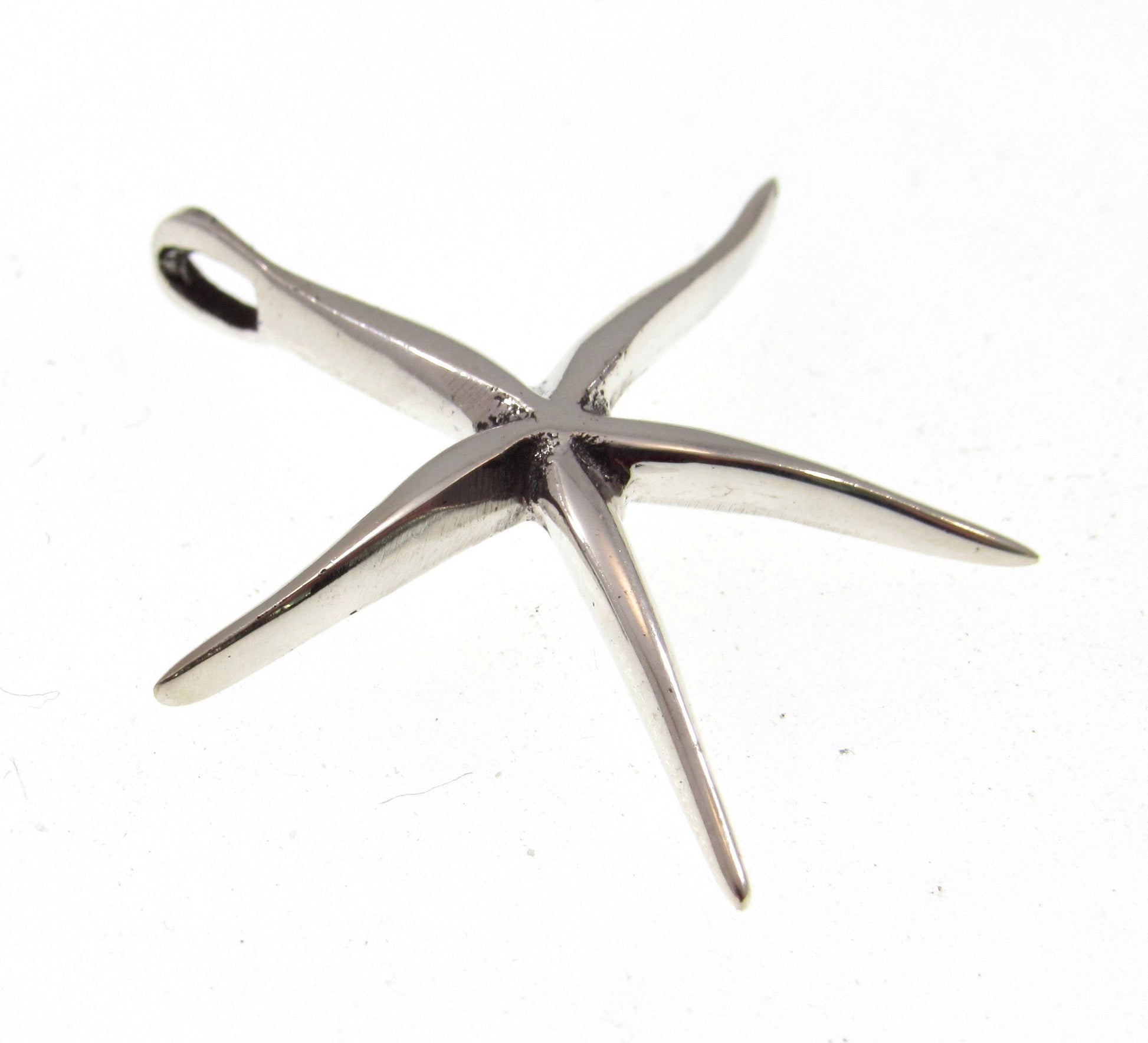Solid 925 Sterling Silver Starfish Slide Pendant – Ocean-Inspired Jewelry, Beach Lover Gift, Marine Life & Coastal Silver Necklace Charm