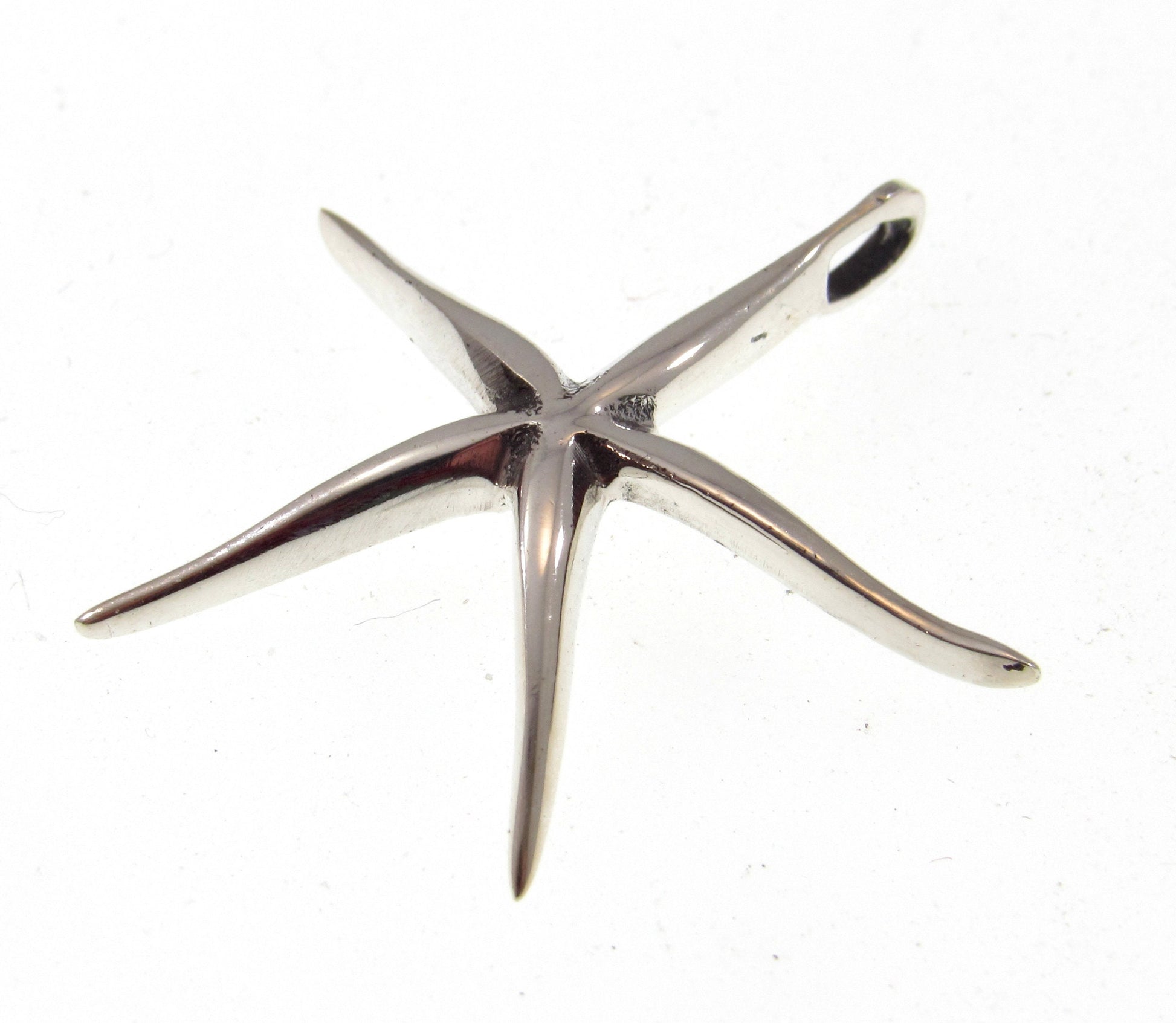 Solid 925 Sterling Silver Starfish Slide Pendant – Ocean-Inspired Jewelry, Beach Lover Gift, Marine Life & Coastal Silver Necklace Charm