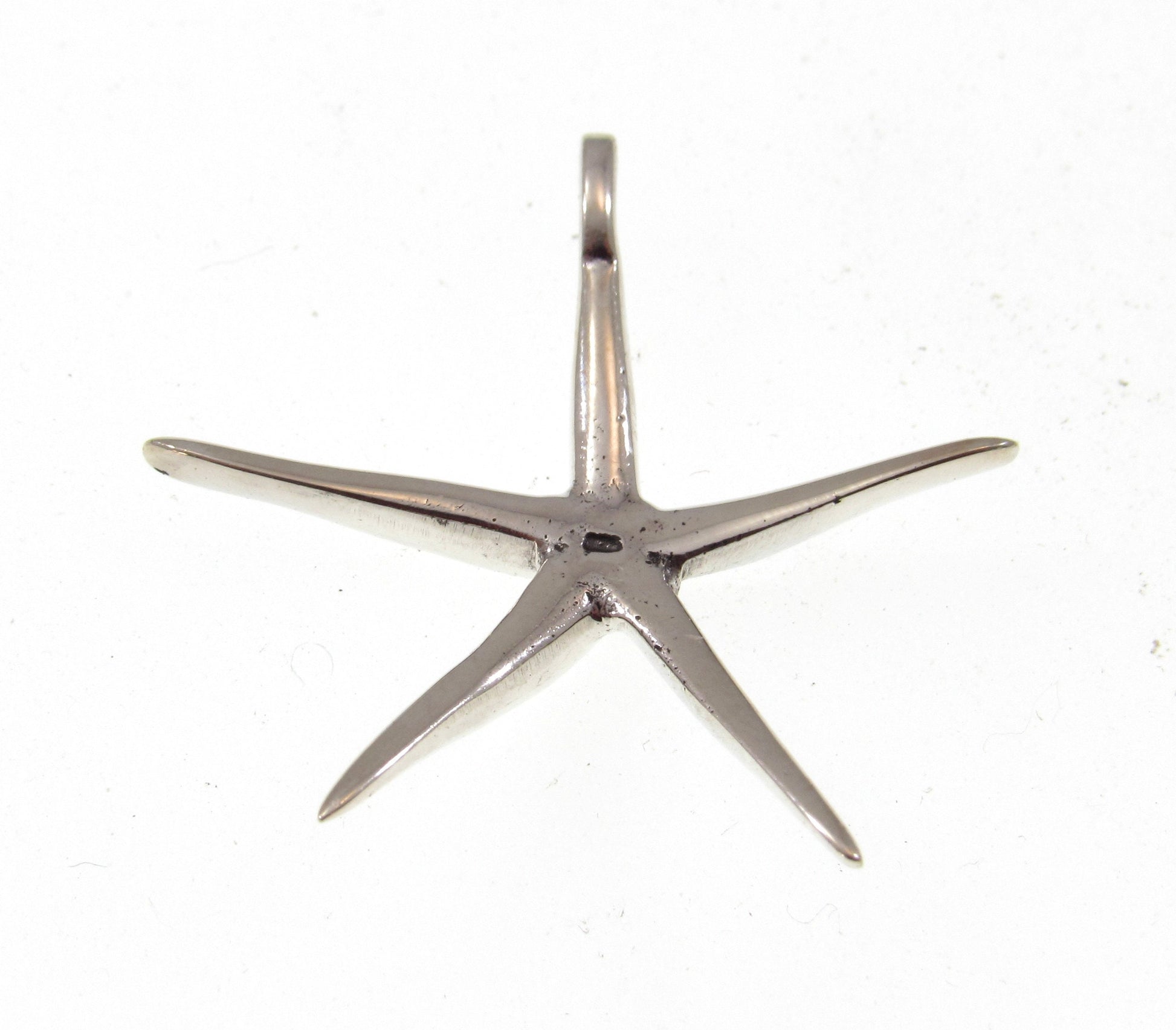Solid 925 Sterling Silver Starfish Slide Pendant – Ocean-Inspired Jewelry, Beach Lover Gift, Marine Life & Coastal Silver Necklace Charm