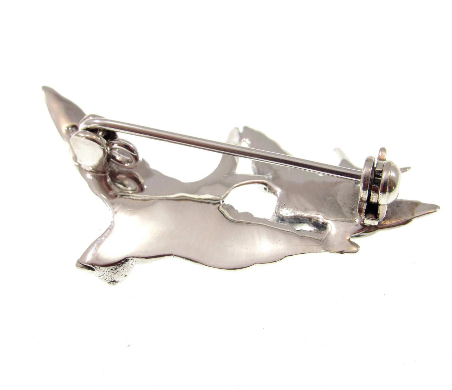 Solid 925 Sterling Silver Diving Birds Brooch, Flying Swallows Pin – Vintage Style Bird Brooch – Tattoo Style Jewelry, Rockabilly Jacket Pin