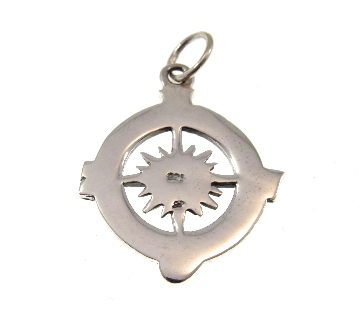 Solid 925 Sterling Silver Compass Pendant – Nautical Rose of the Winds Symbol – Nautical Silver Charm – Directional North Star Jewelry Gift