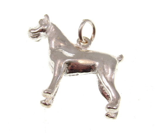 Solid 925 Sterling Silver Boxer Dog Pendant, Handcrafted Canine Charm Jewelry