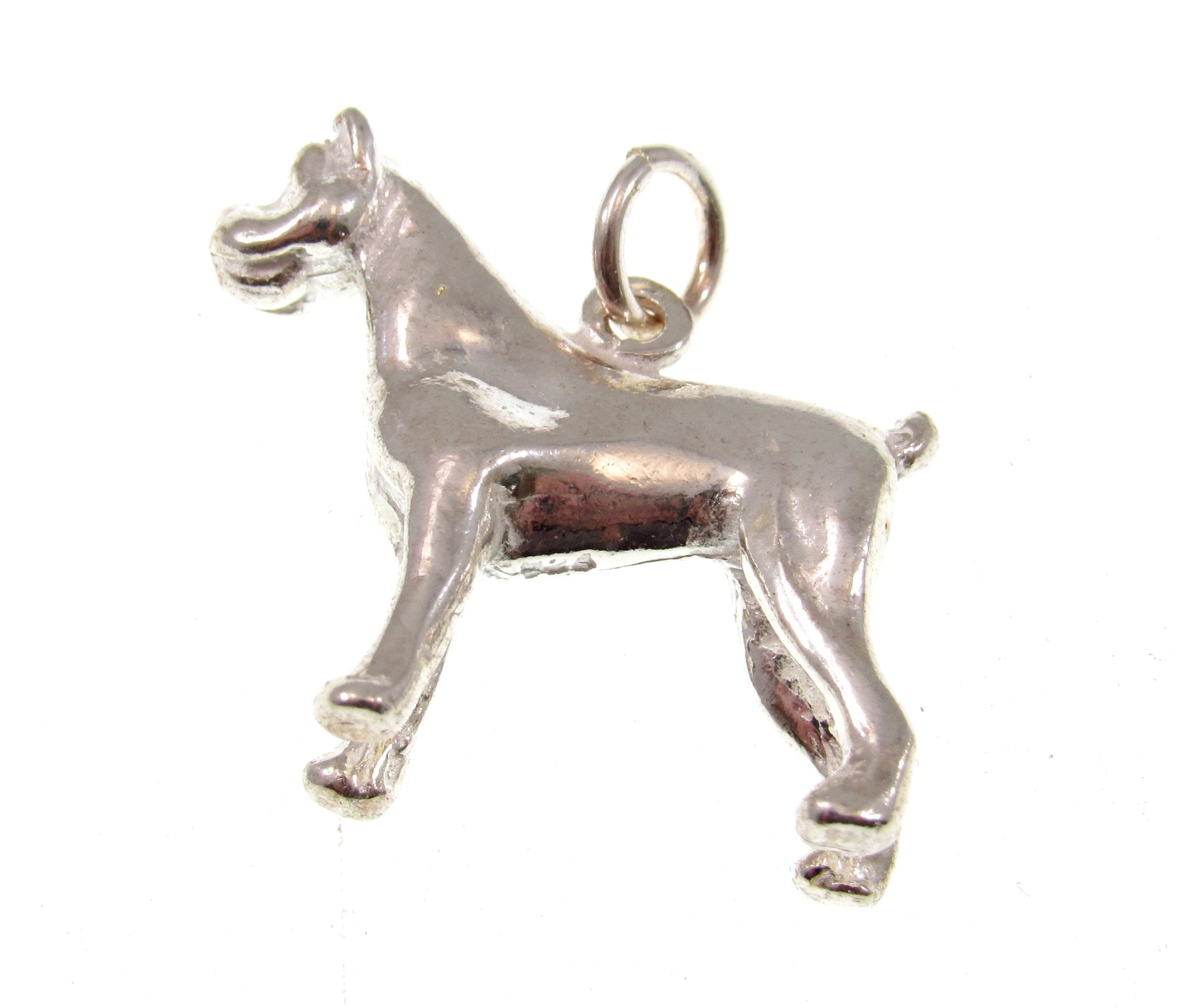 Solid 925 Sterling Silver Boxer Dog Pendant, Handcrafted Canine Charm Jewelry