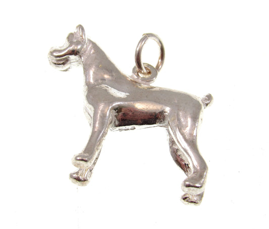 Solid 925 Sterling Silver Boxer Dog Pendant, Handcrafted Canine Charm Jewelry