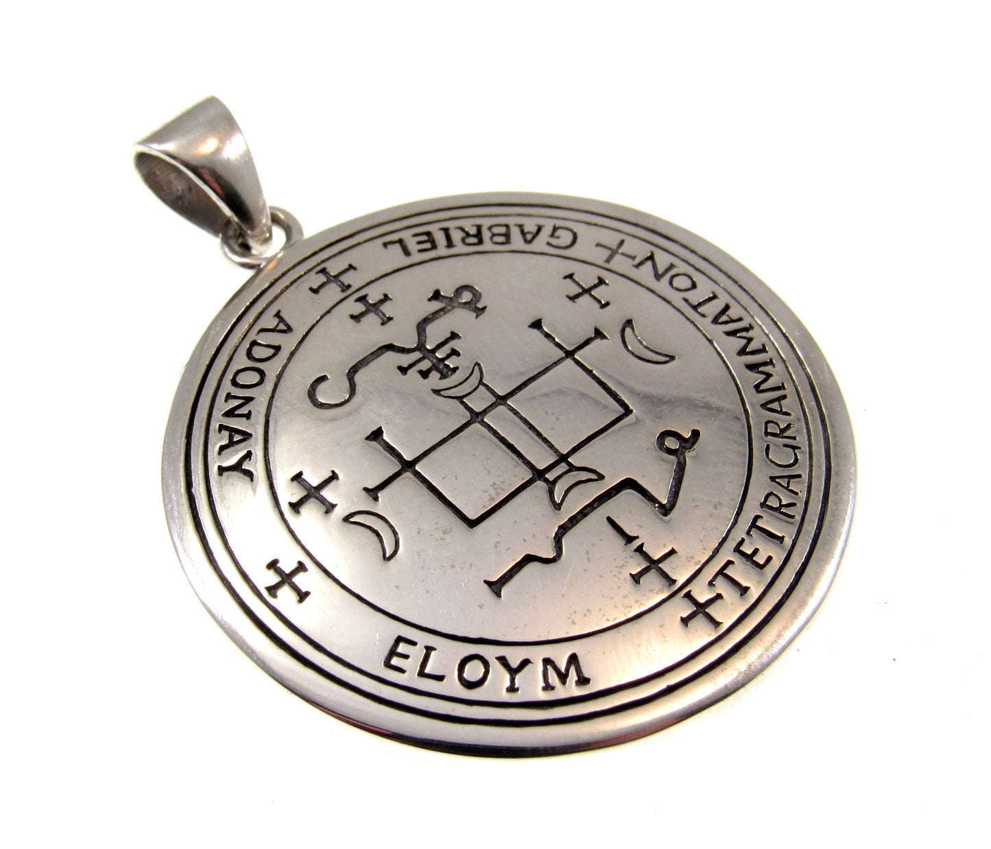 Sigil of the Archangel Gabriel Seal of King Solomon Handcrafted Solid 925 Sterling Silver Pendant, Invoke the Spirit Talisman