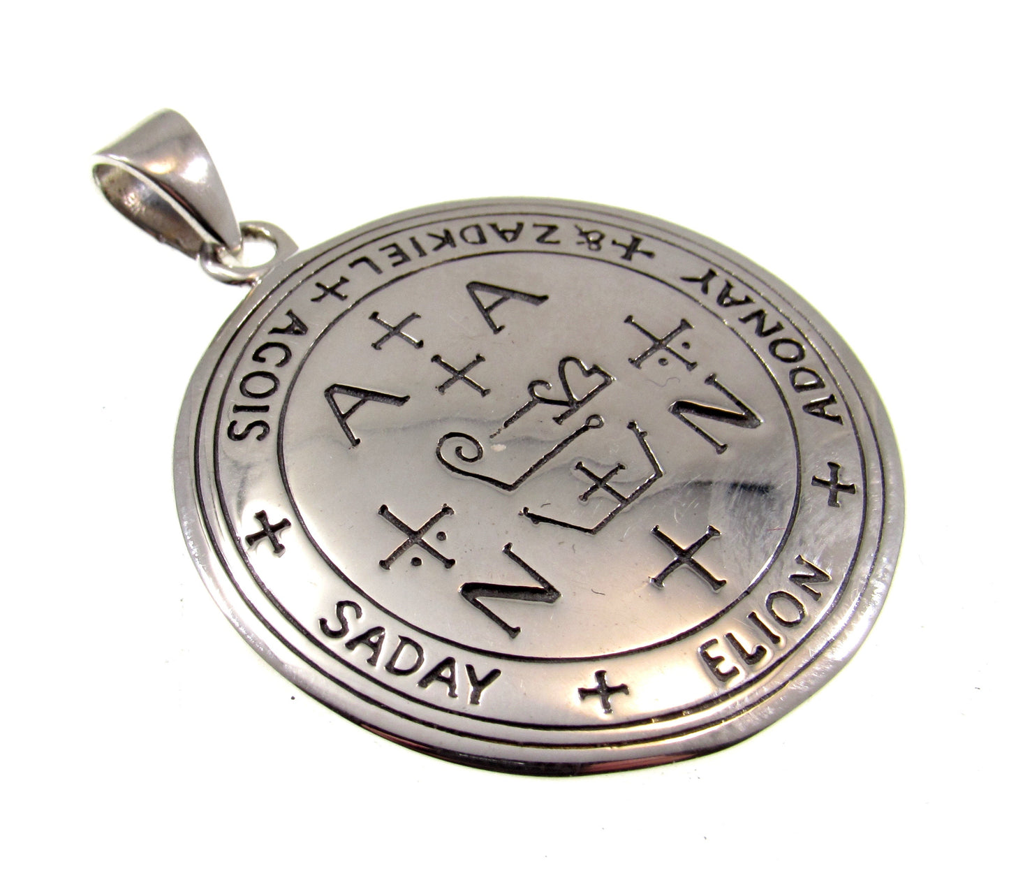 Sigil of the Archangel Zadkiel Seal of King Solomon Handcrafted Solid 925 Sterling Silver Pendant, Invoke the Spirit Talisman