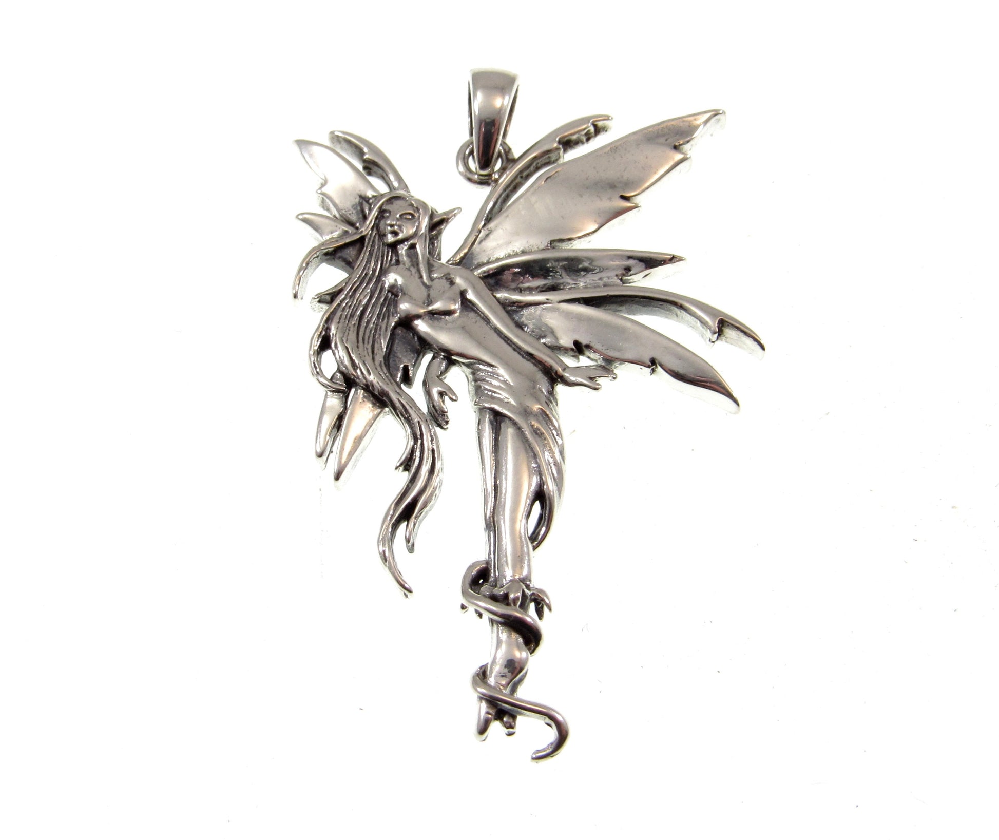 Solid 925 Sterling Silver Firefly Fairy Pendant Designed by Renown Fantasy Artist Amy Brown