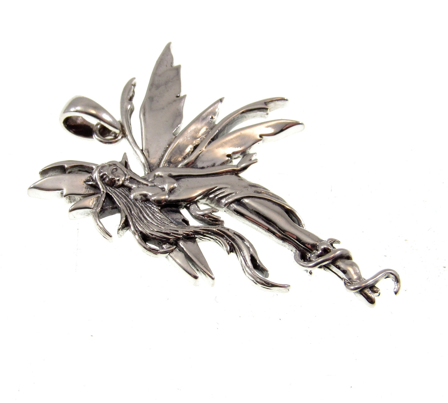Solid 925 Sterling Silver Firefly Fairy Pendant Designed by Renown Fantasy Artist Amy Brown