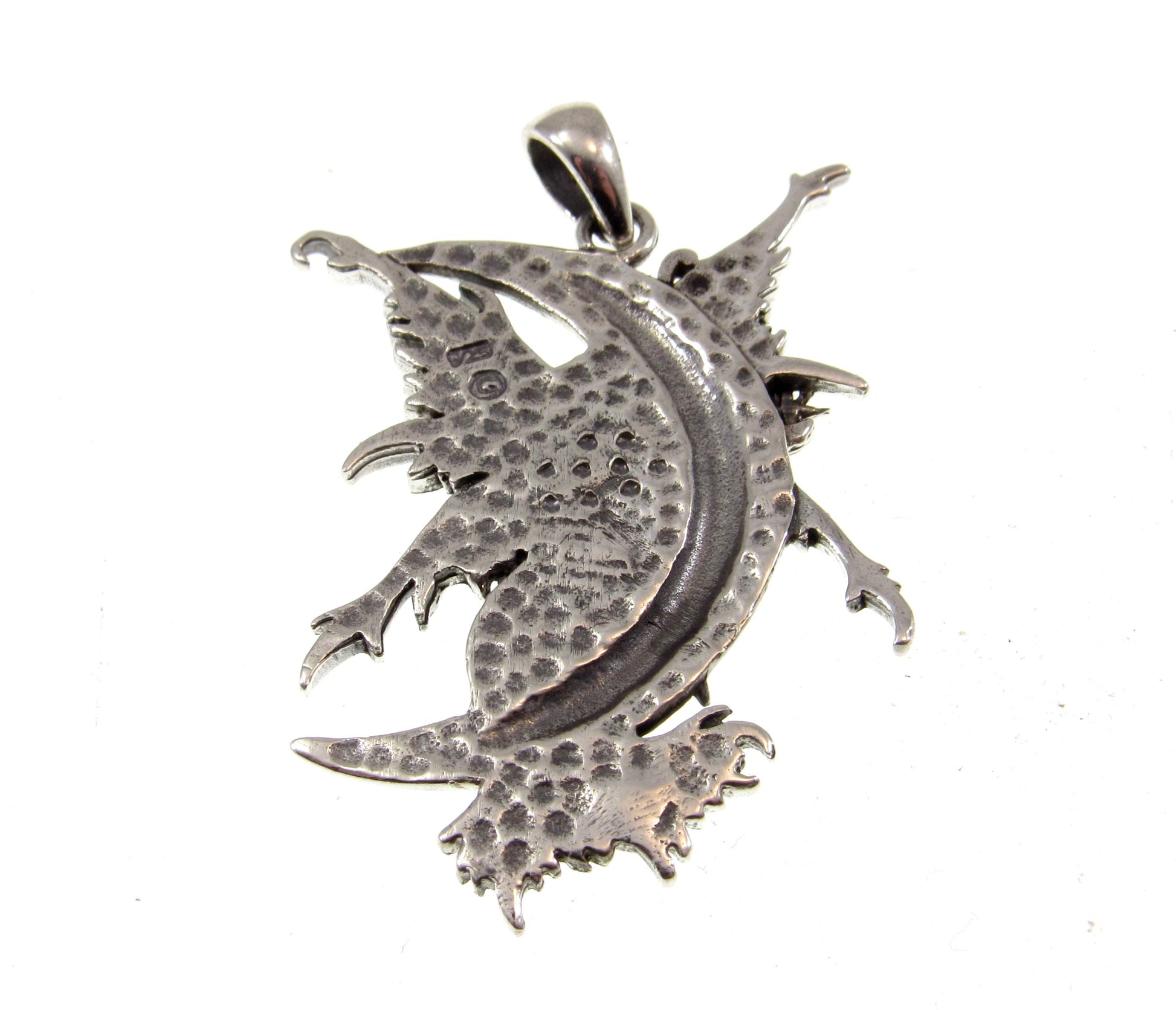 Solid 925 Sterling Silver Crescent Moon Fairy Pendant by Amy Brown, Gothic Art Jewelry