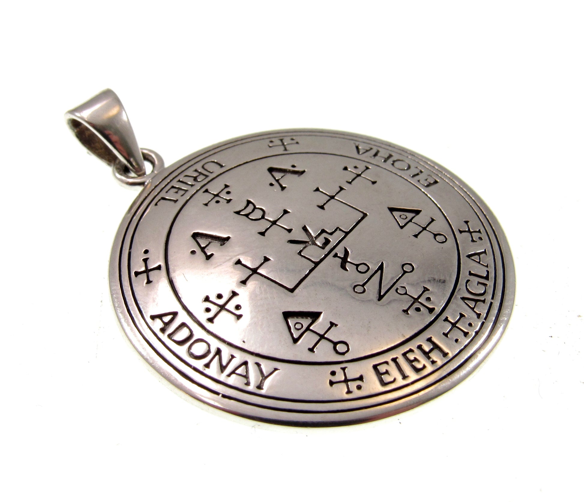 Sigil of the Archangel Uriel Seal of King Solomon Handcrafted Solid 925 Sterling Silver Pendant, Invoke the Spirit Talisman