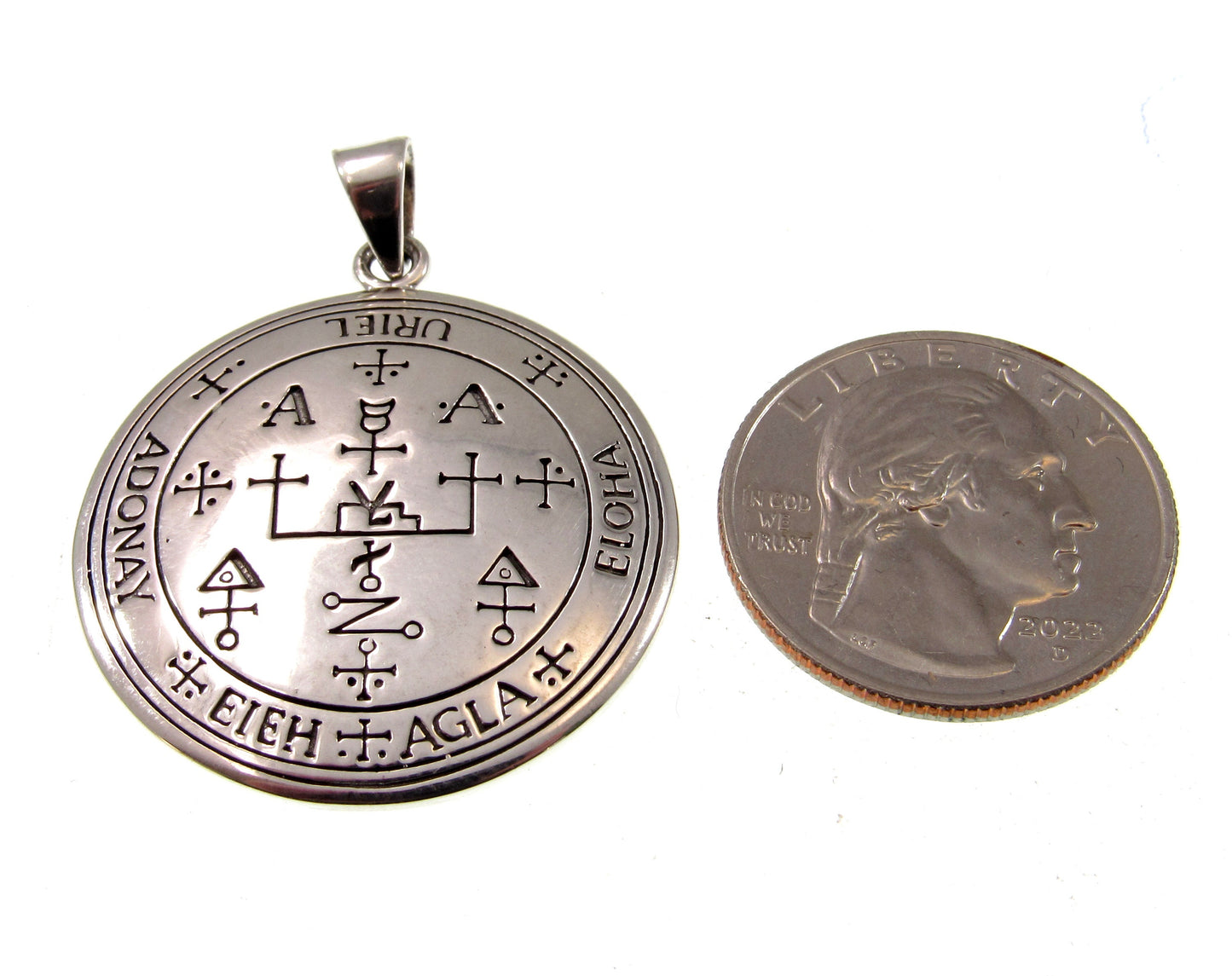 Sigil of the Archangel Uriel Seal of King Solomon Handcrafted Solid 925 Sterling Silver Pendant, Invoke the Spirit Talisman