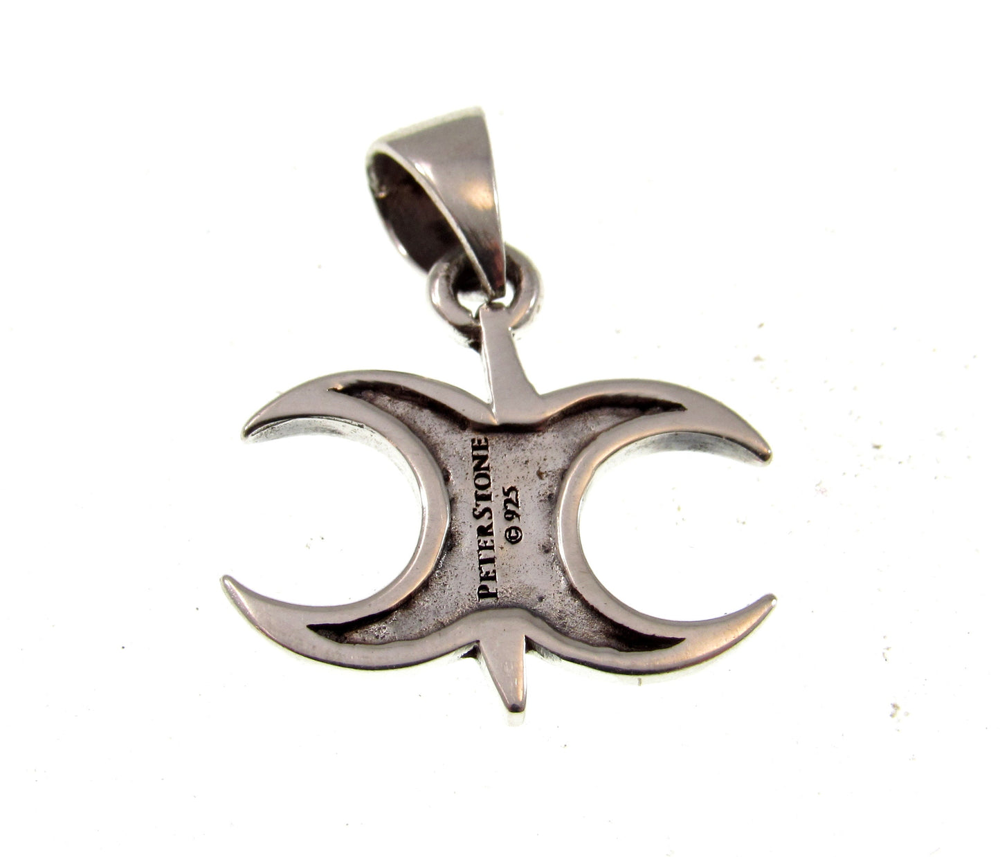 Solid 925 Sterling Silver Thunderbolt The Power Moon Charm Pendant, Lightning Crescent Moons