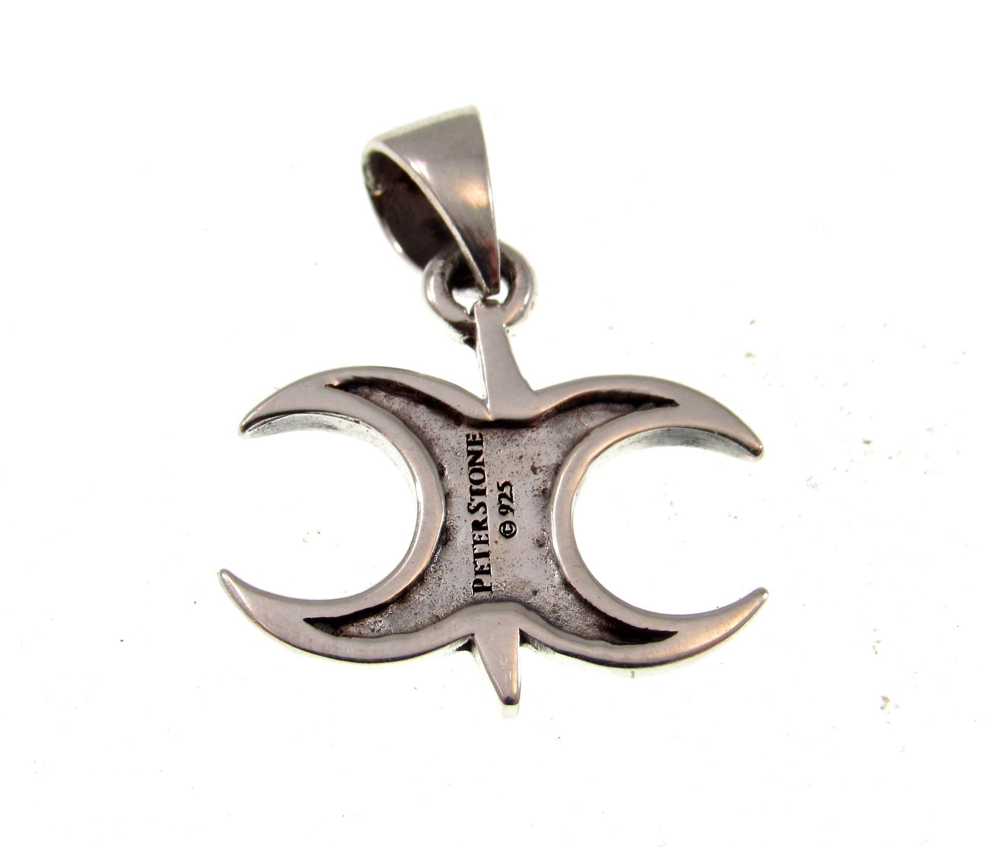 Solid 925 Sterling Silver Thunderbolt The Power Moon Charm Pendant, Lightning Crescent Moons