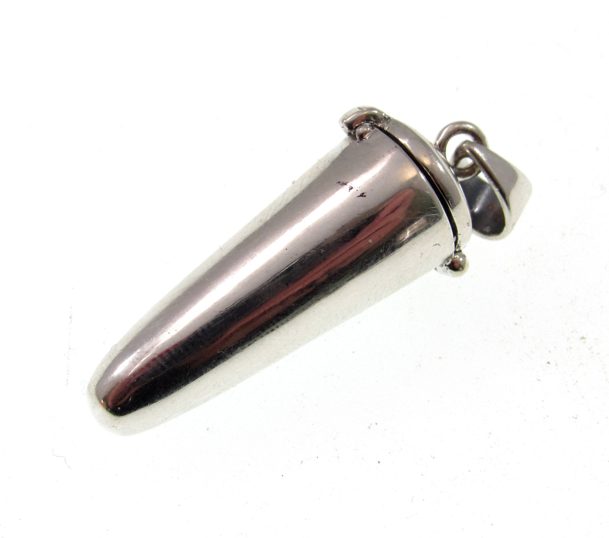 Chakra Pendulum Handcrafted in Solid 925 Sterling Silver with Hinged Lid, Seven Life Force Colored Gemstones Pendant