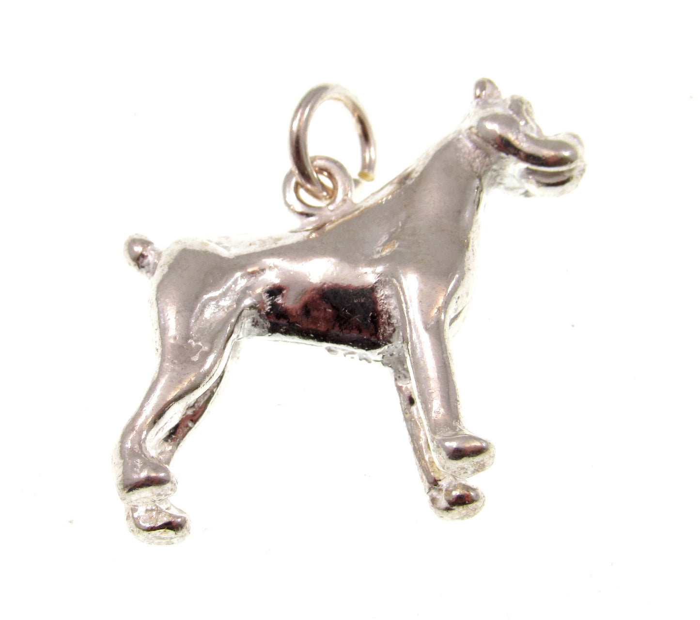 Solid 925 Sterling Silver Boxer Dog Pendant, Handcrafted Canine Charm Jewelry