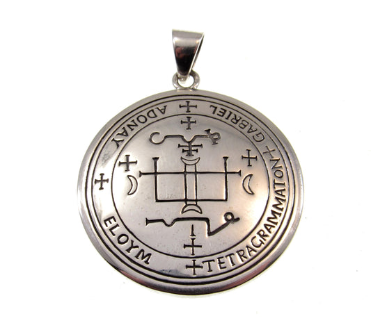 Sigil of the Archangel Gabriel Seal of King Solomon Handcrafted Solid 925 Sterling Silver Pendant, Invoke the Spirit Talisman
