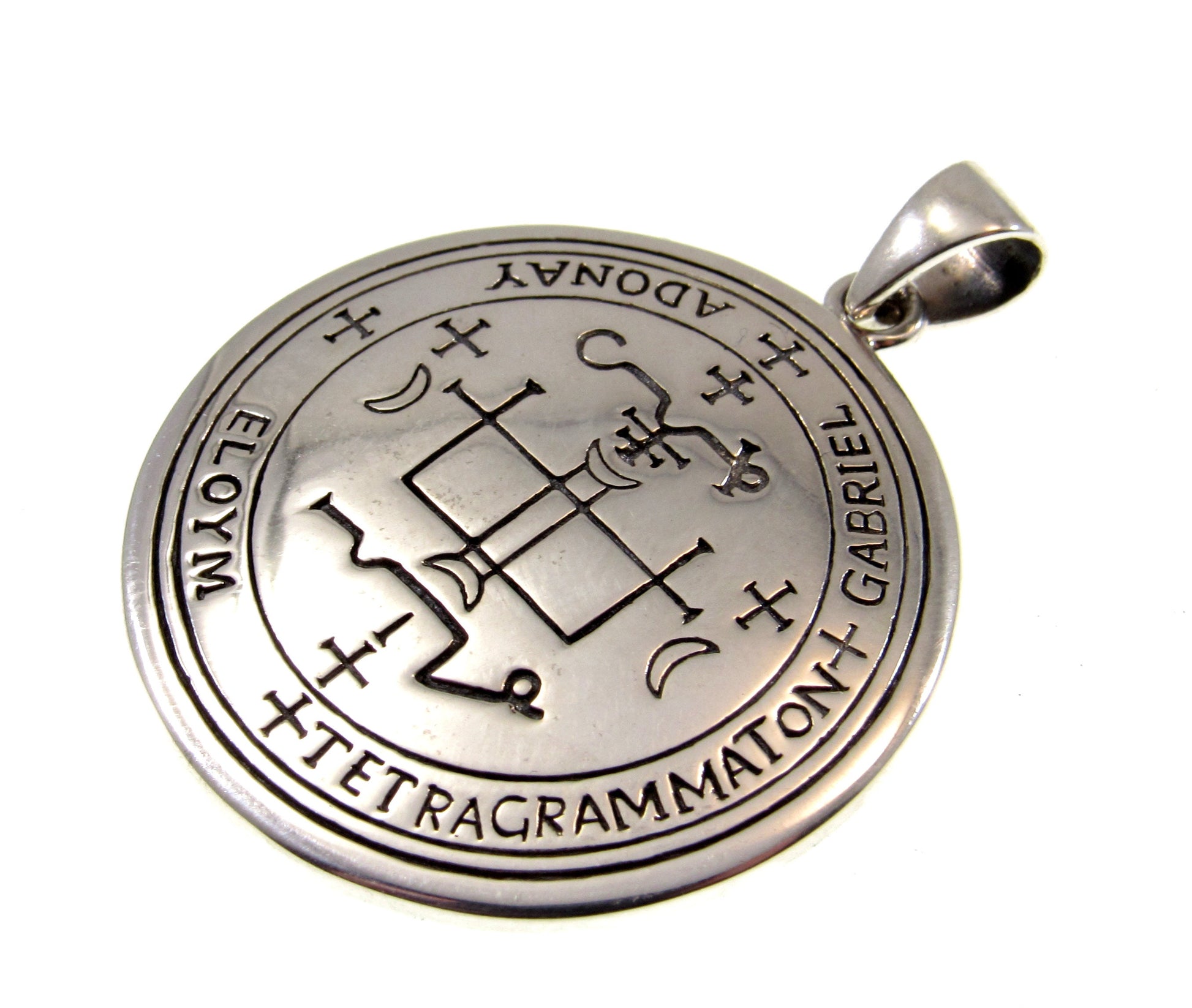 Sigil of the Archangel Gabriel Seal of King Solomon Handcrafted Solid 925 Sterling Silver Pendant, Invoke the Spirit Talisman