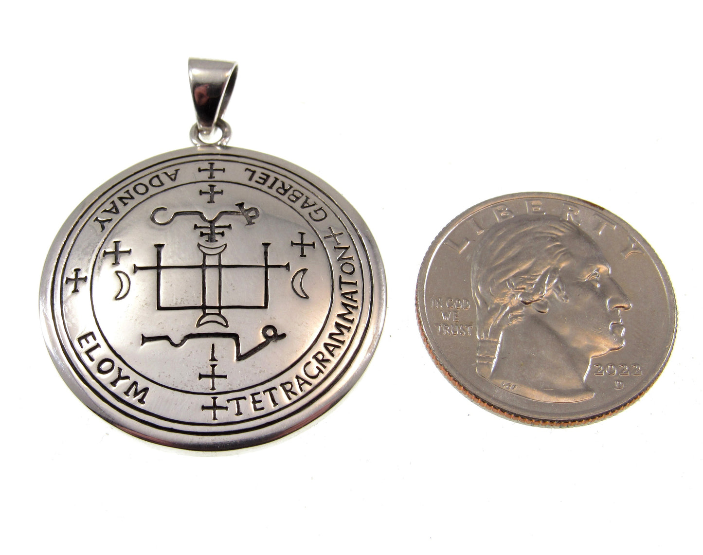 Sigil of the Archangel Gabriel Seal of King Solomon Handcrafted Solid 925 Sterling Silver Pendant, Invoke the Spirit Talisman