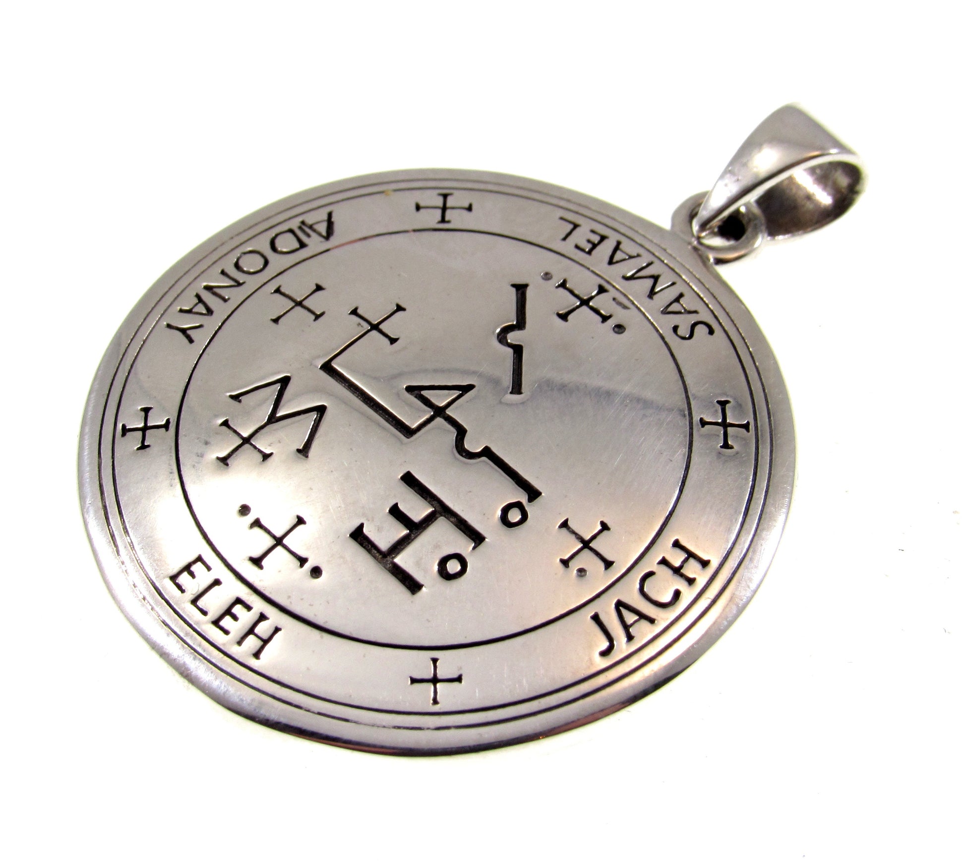 Sigil of the Archangel Samael Seal of King Solomon Handcrafted Solid 925 Sterling Silver Pendant, Invoke the Spirit Talisman