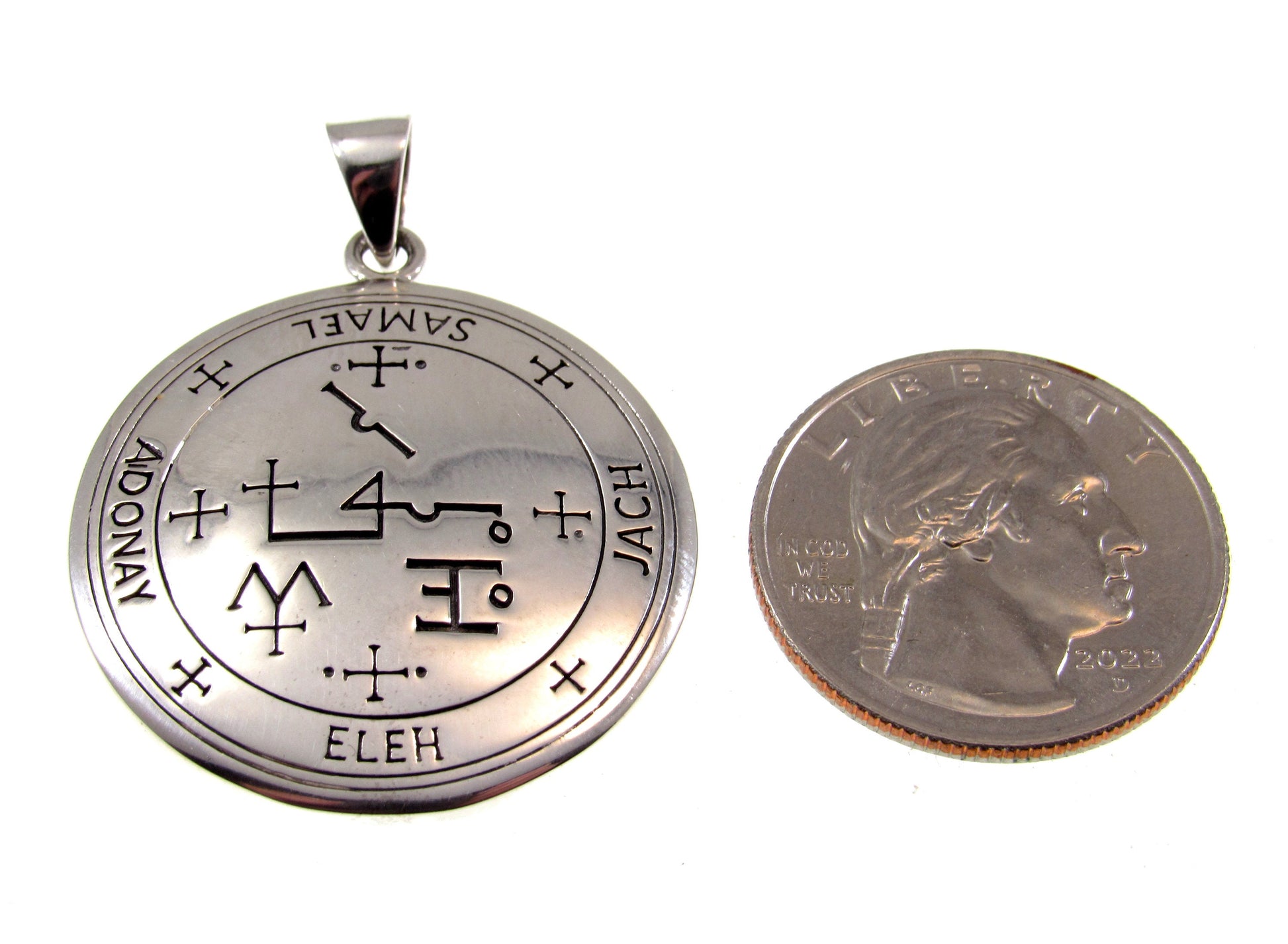 Sigil of the Archangel Samael Seal of King Solomon Handcrafted Solid 925 Sterling Silver Pendant, Invoke the Spirit Talisman