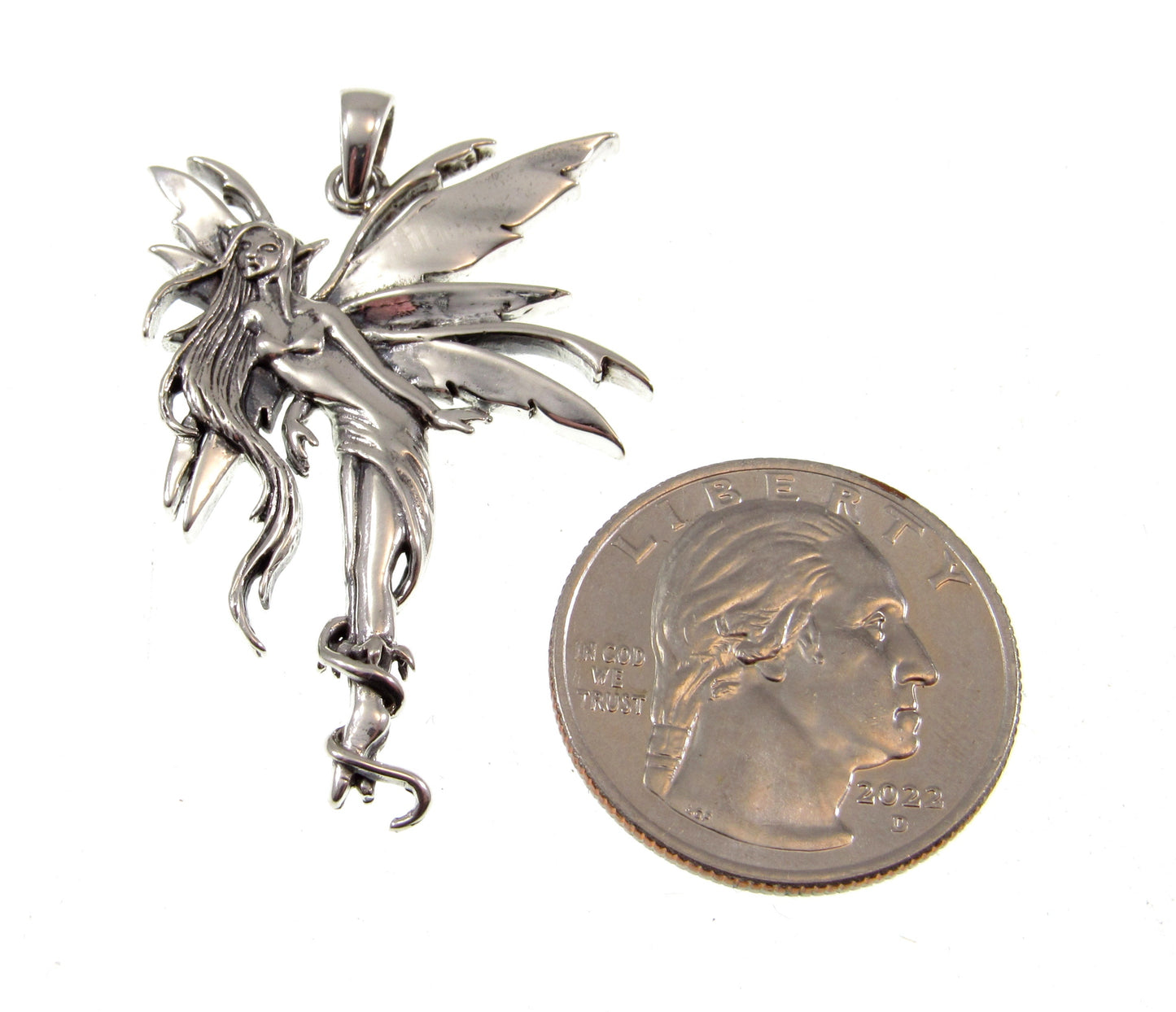 Solid 925 Sterling Silver Firefly Fairy Pendant Designed by Renown Fantasy Artist Amy Brown
