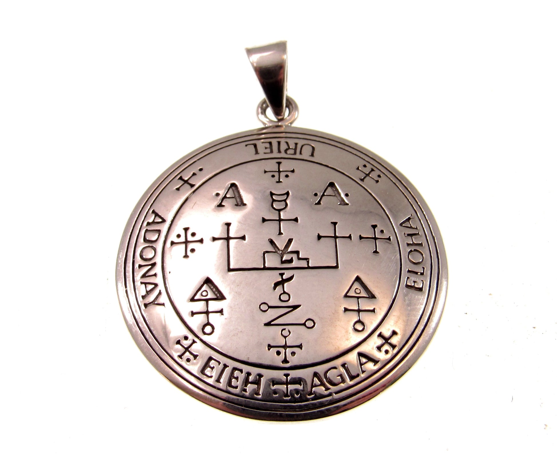 Sigil of the Archangel Uriel Seal of King Solomon Handcrafted Solid 925 Sterling Silver Pendant, Invoke the Spirit Talisman