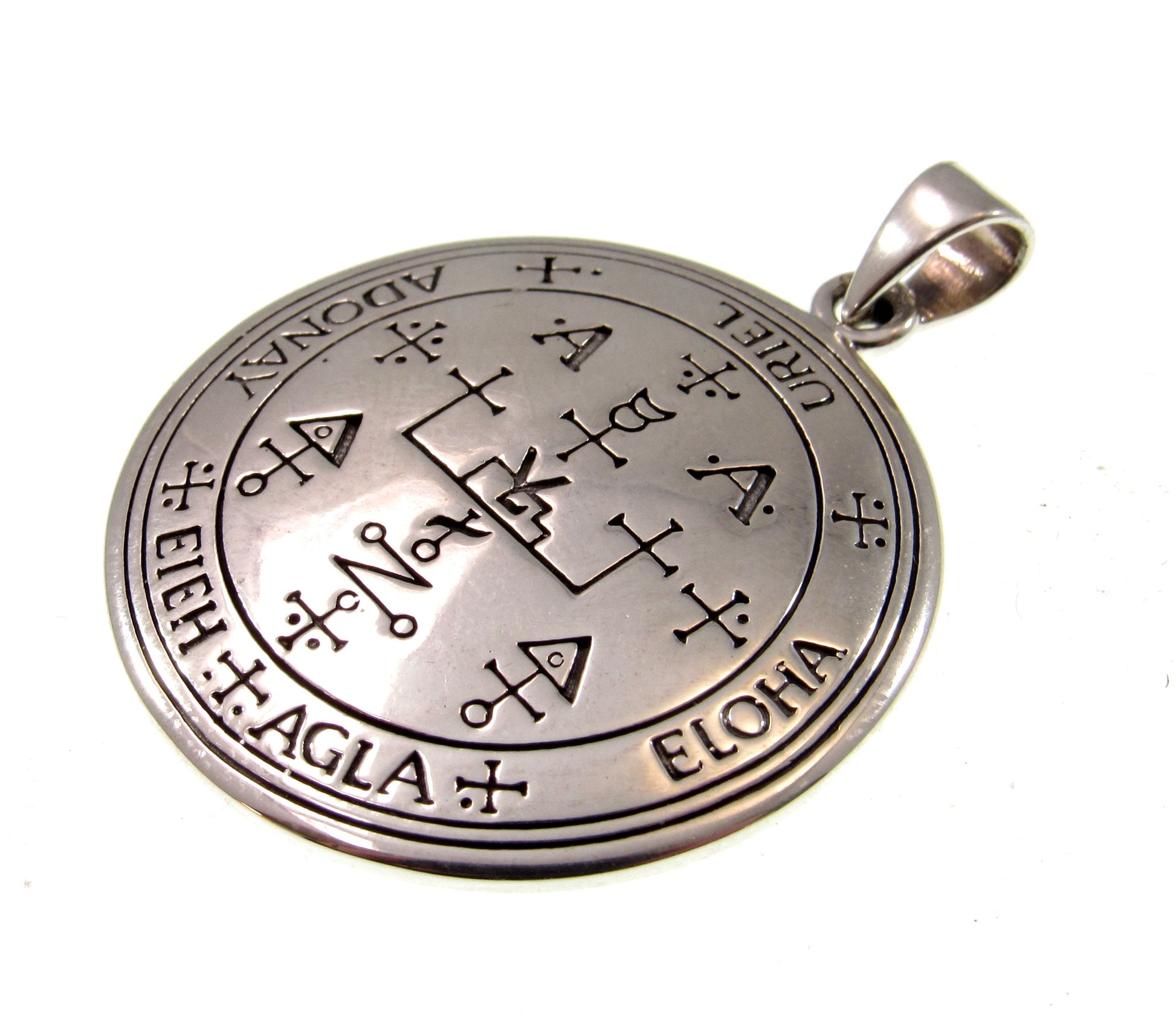 Sigil of the Archangel Uriel Seal of King Solomon Handcrafted Solid 925 Sterling Silver Pendant, Invoke the Spirit Talisman