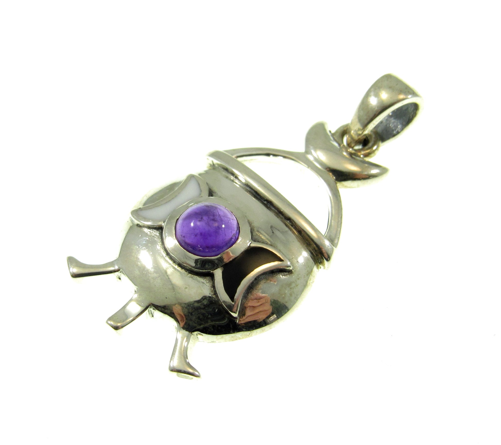 Solid 925 Sterling Silver Magickal Witch's Cauldron Pendant, Choose Gemstone: Amethyst, Garnet, Moonstone, or Blue Topaz