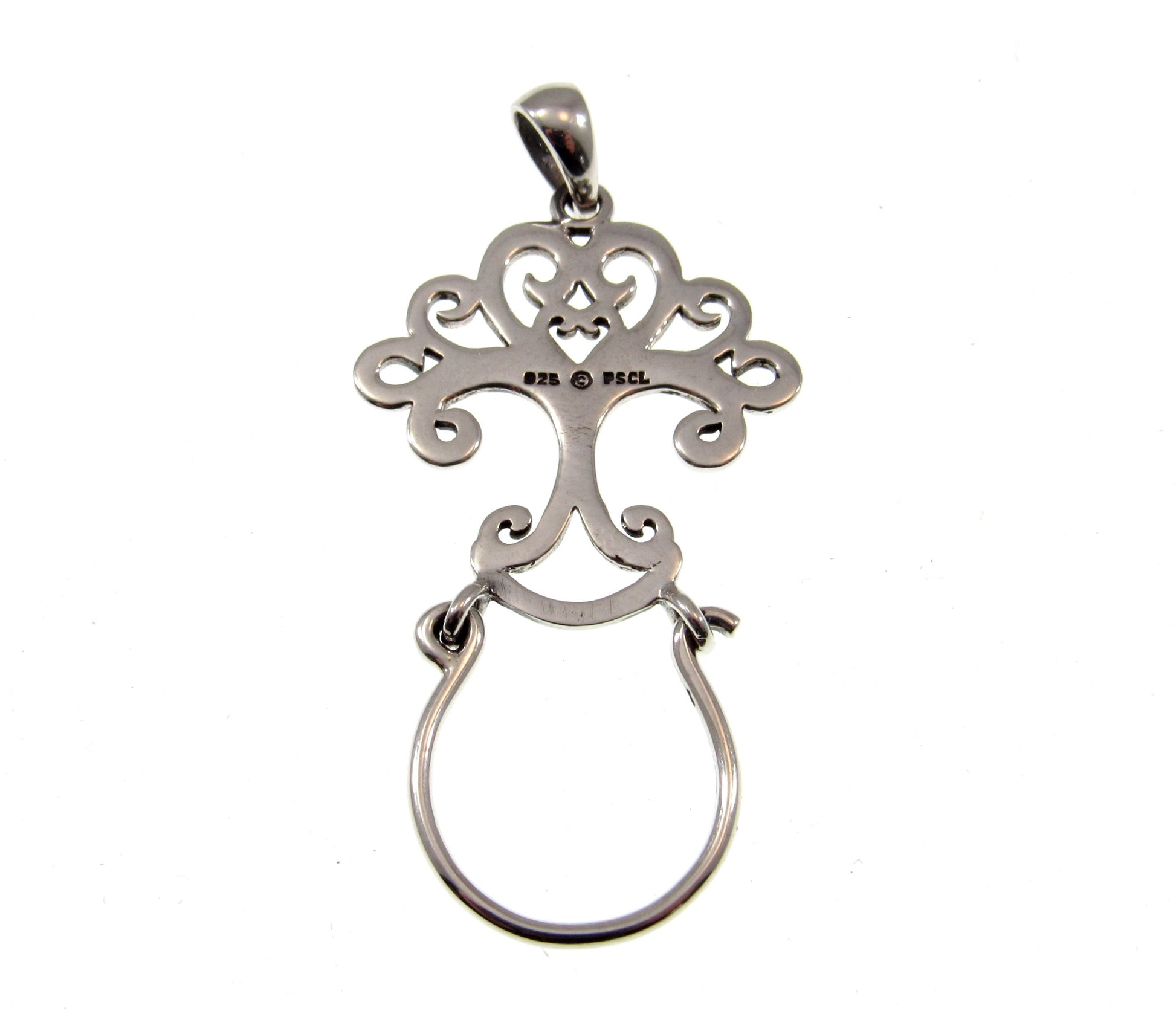 Solid 925 Sterling Silver Sacred Tree of Life Charm Holder Pendant, Magical Celtic Symbol of the Afterlife