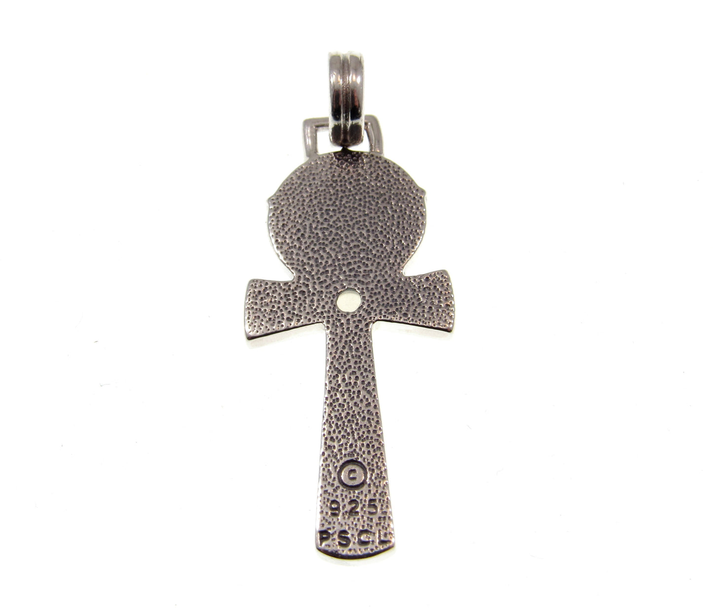 Solid 925 Sterling Silver Egyptian Ankh Pendant with Celtic Knots and Pentacle Pentagram, Choose Amethyst, Garnet, or Moonstone Gemstone