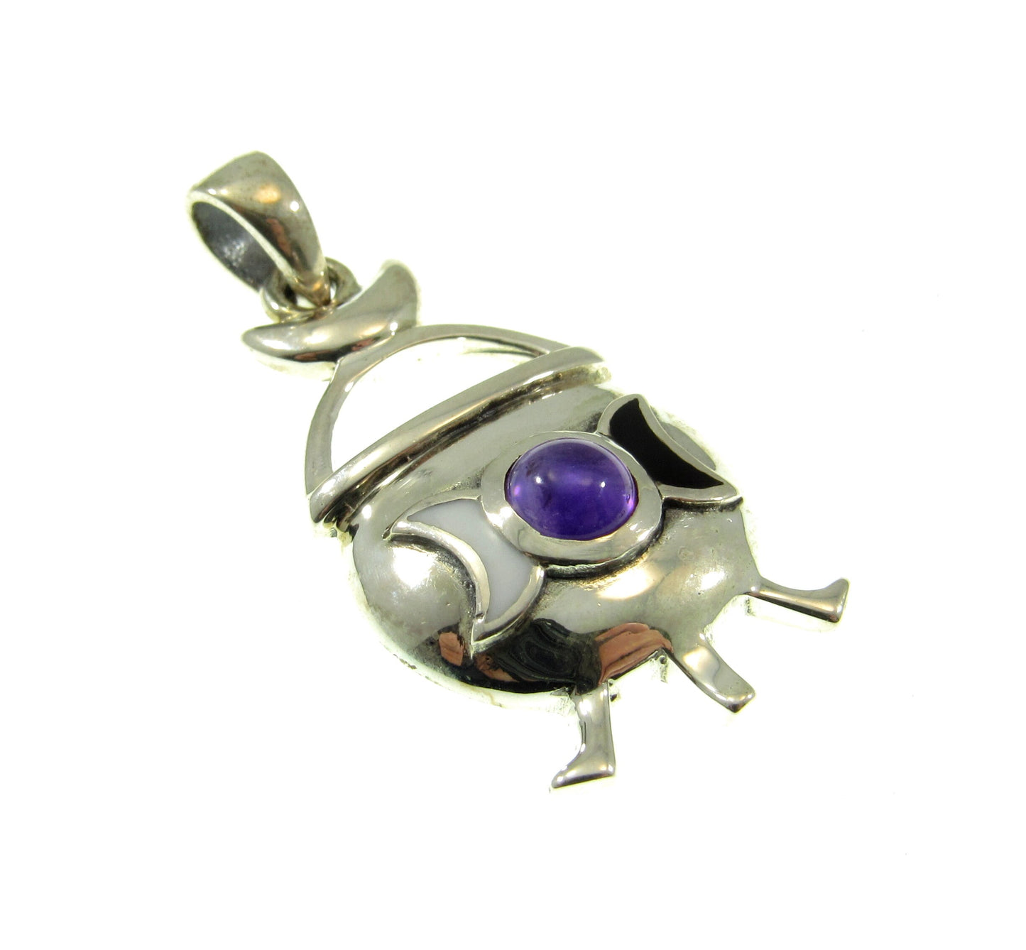 Solid 925 Sterling Silver Magickal Witch's Cauldron Pendant, Choose Gemstone: Amethyst, Garnet, Moonstone, or Blue Topaz