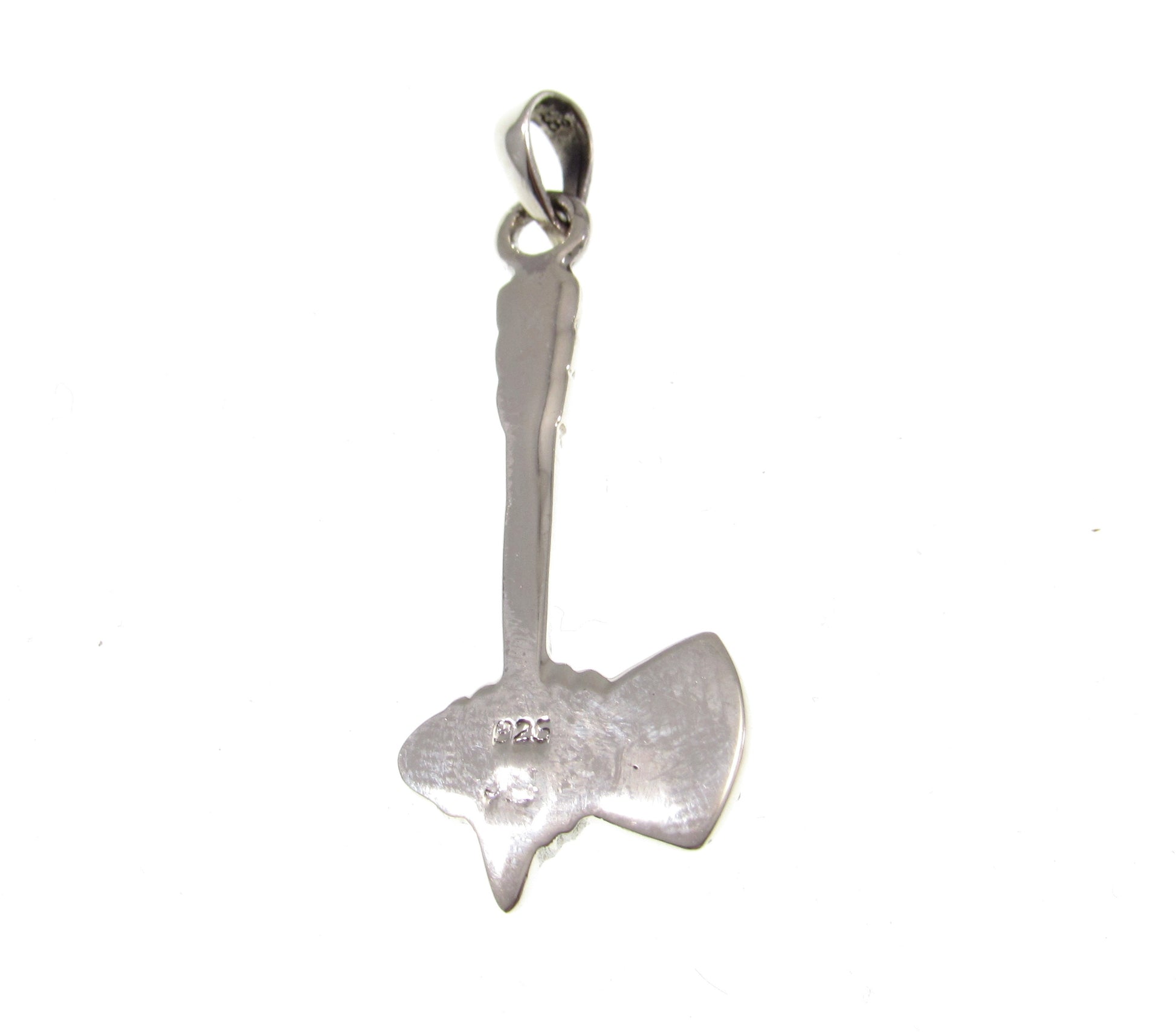 Solid 925 Sterling Silver Tomahawk Necklace Pendant with Turquoise – Native Western Axe Charm, Biker Southwestern Jewelry for Men or Women