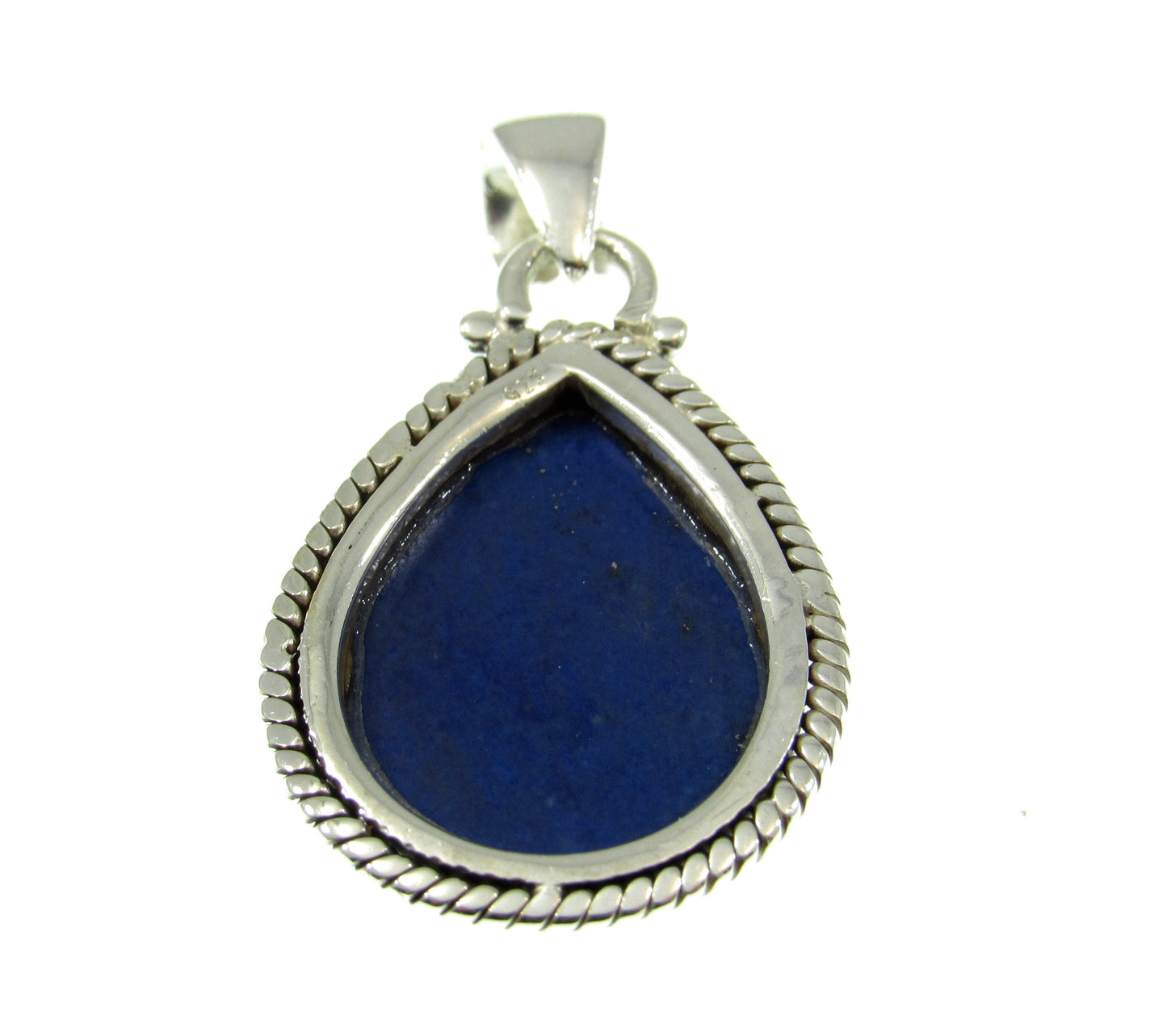 Solid 925 Sterling Silver Teardrop Shaped Lapis Lazuli Gemstone Pendant, January Birthstone Jewelry