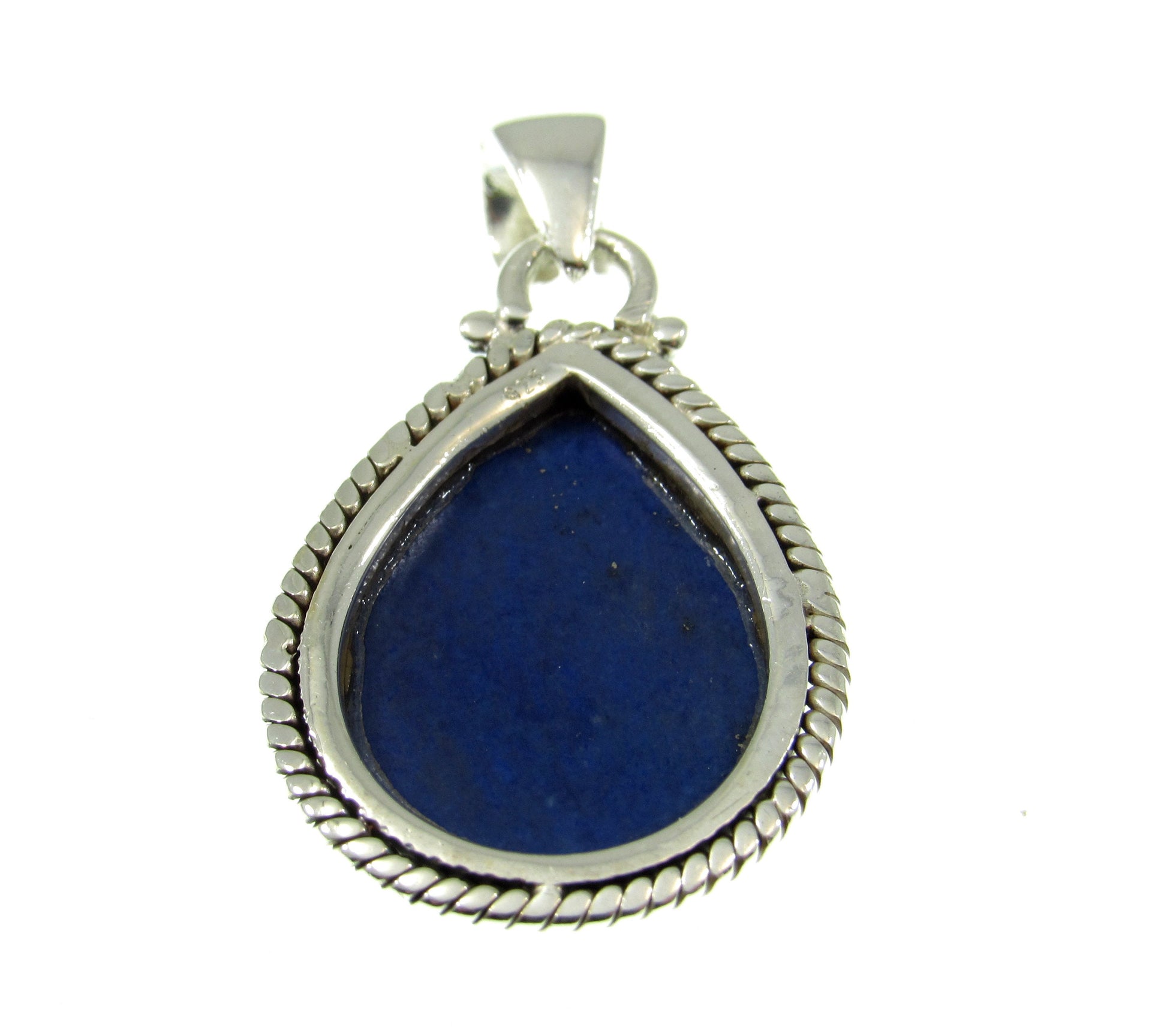 Solid 925 Sterling Silver Teardrop Shaped Lapis Lazuli Gemstone Pendant, January Birthstone Jewelry