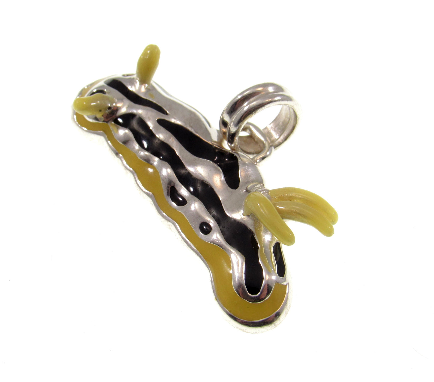 Solid 925 Sterling Silver Nudibranch Sea Life Pendant, Handcrafted Ocean Jewelry