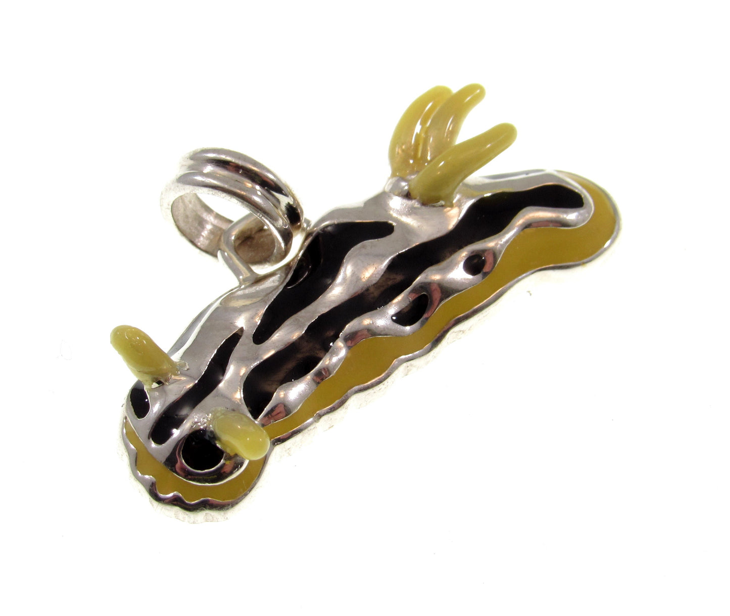 Solid 925 Sterling Silver Nudibranch Sea Life Pendant, Handcrafted Ocean Jewelry