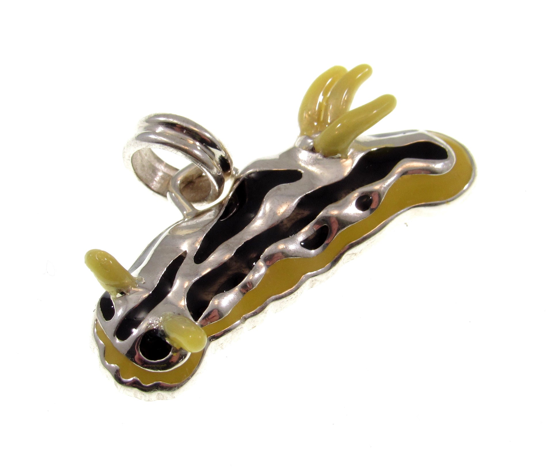 Solid 925 Sterling Silver Nudibranch Sea Life Pendant, Handcrafted Ocean Jewelry