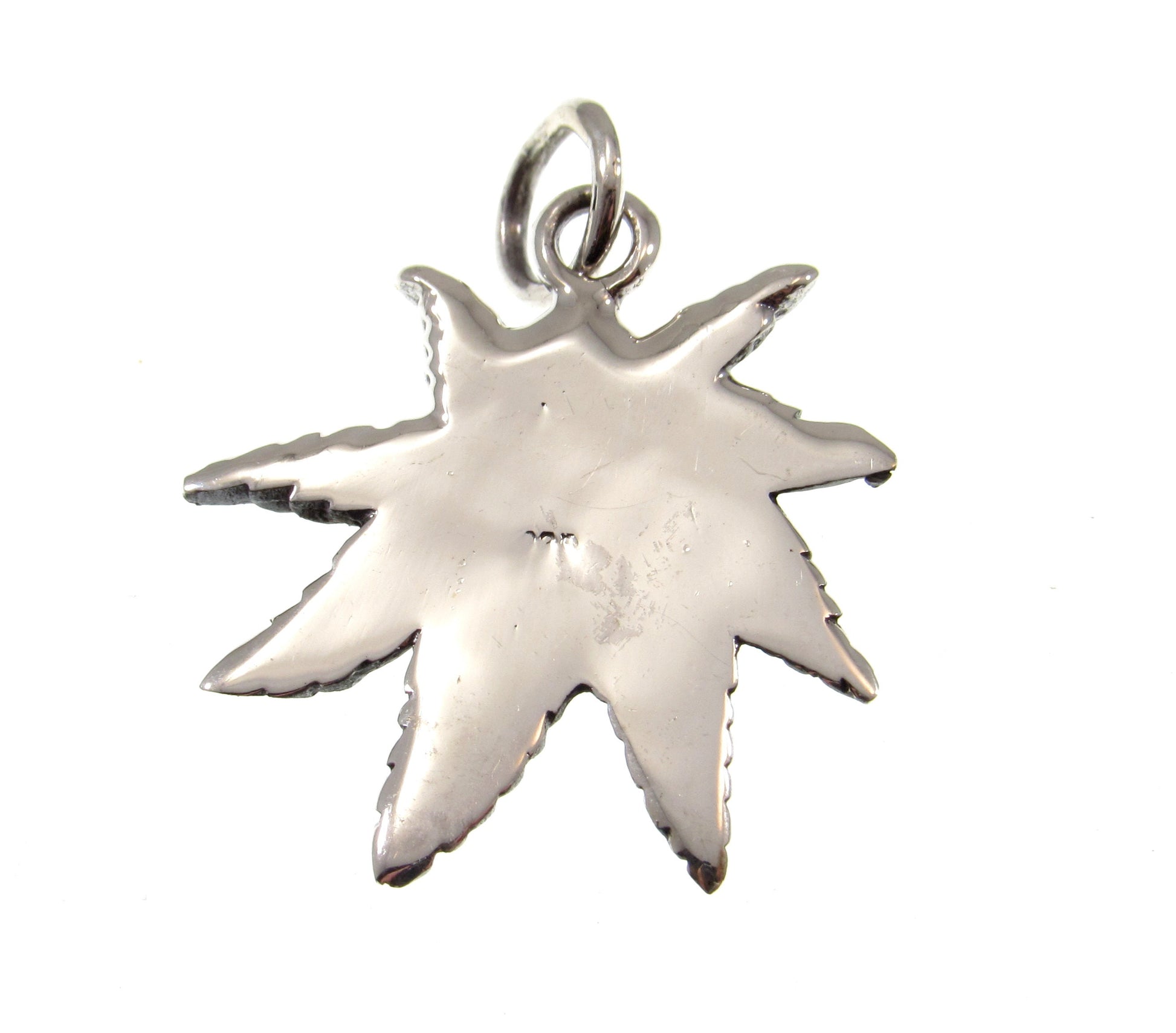 Solid 925 Sterling Silver Marijuana Leaf & Skull Pendant, Handcrafted Gothic Weed Skull Jewelry